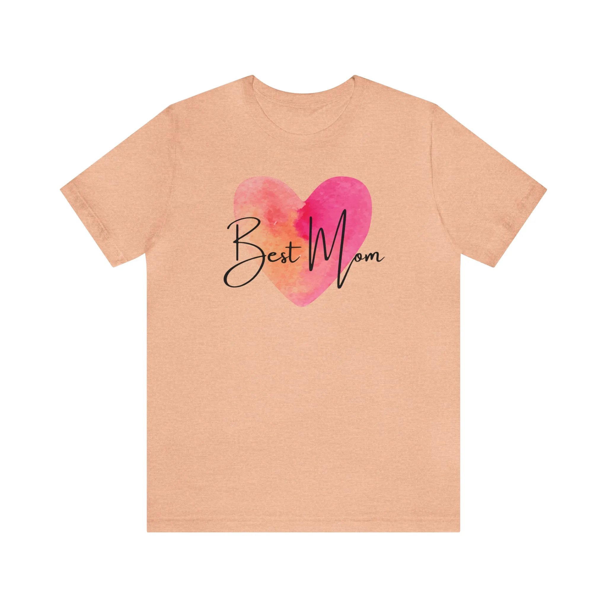 Best Mom Watercolor Heart T-Shirt | Mother Bestie Tee |  Bella Canvas 3001 Unisex | Mama Short Sleeve Tshirt