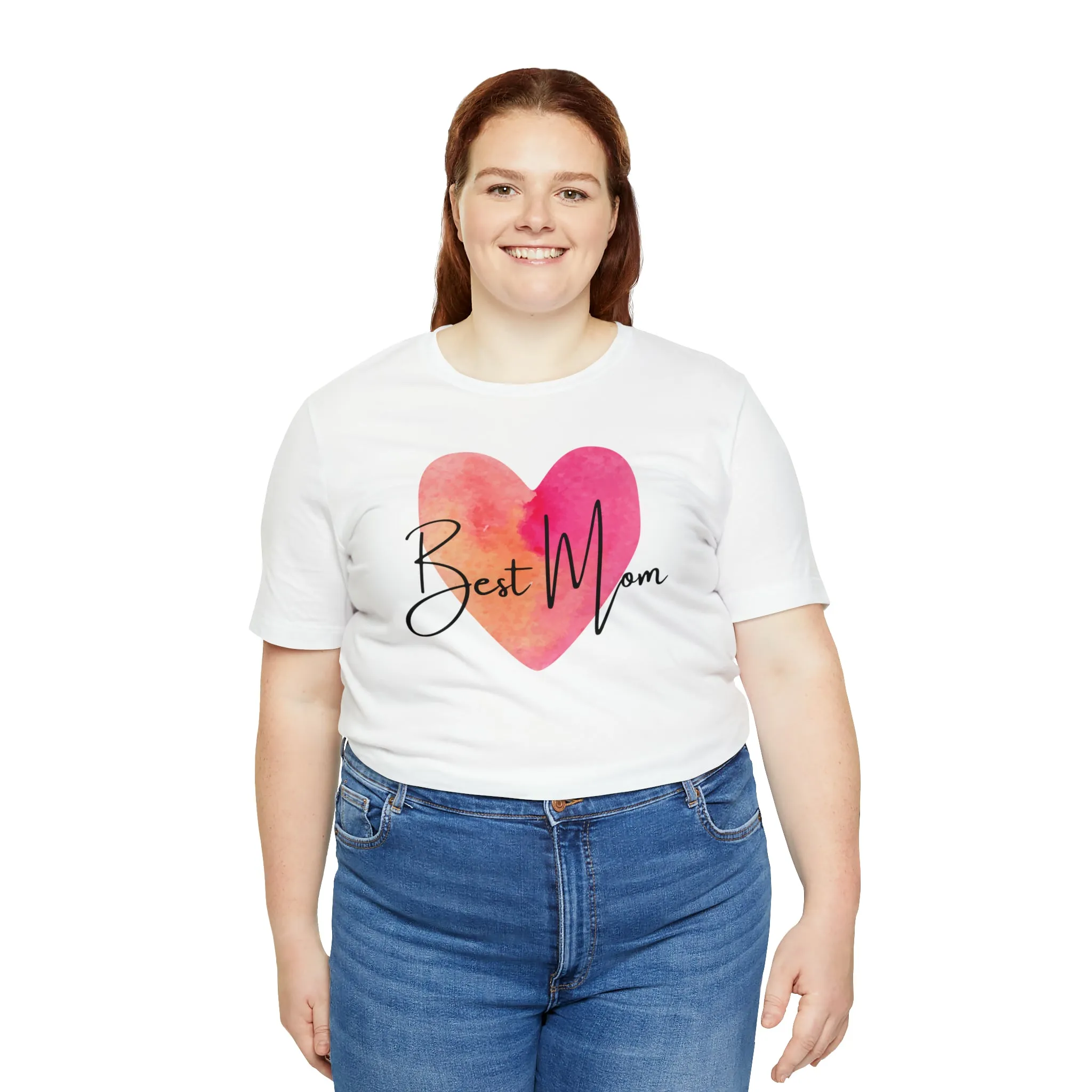 Best Mom Watercolor Heart T-Shirt | Mother Bestie Tee |  Bella Canvas 3001 Unisex | Mama Short Sleeve Tshirt