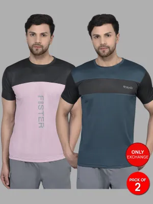 COBB MEN'S PACK OF 2 ROUND NECK ACTIVE WEAR COMBO T-SHIRT