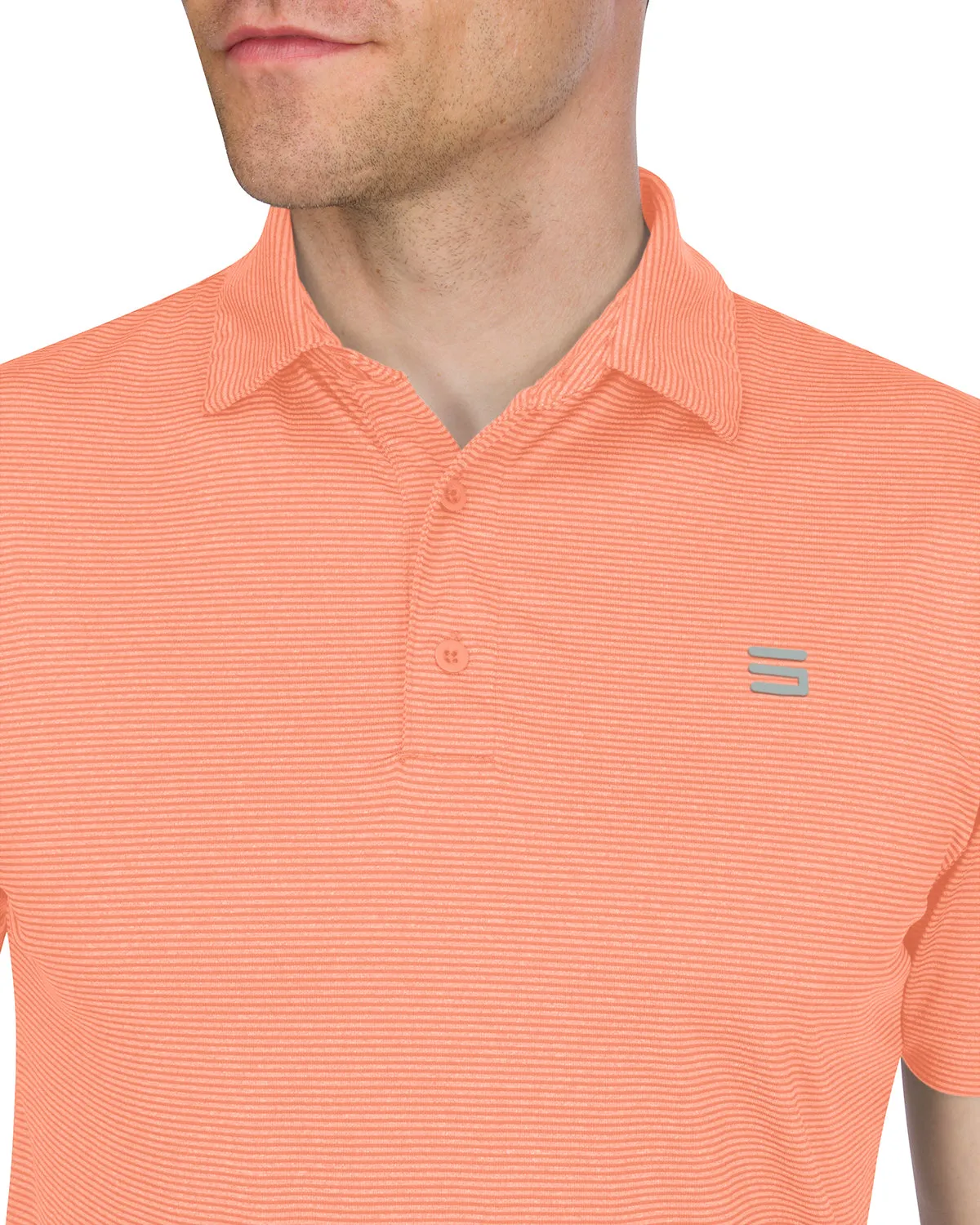 Extreme Deal - Men’s Thin-Striped Golf Polo Shirt
