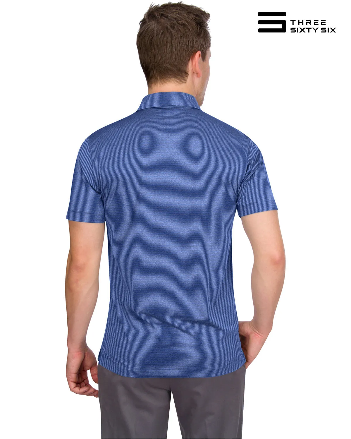 Extreme Deal - Men’s Thin-Striped Golf Polo Shirt