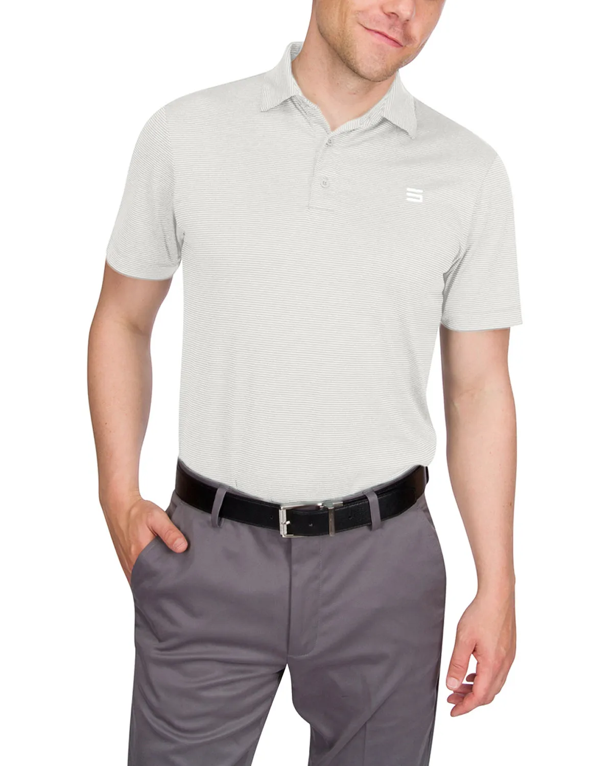 Extreme Deal - Men’s Thin-Striped Golf Polo Shirt