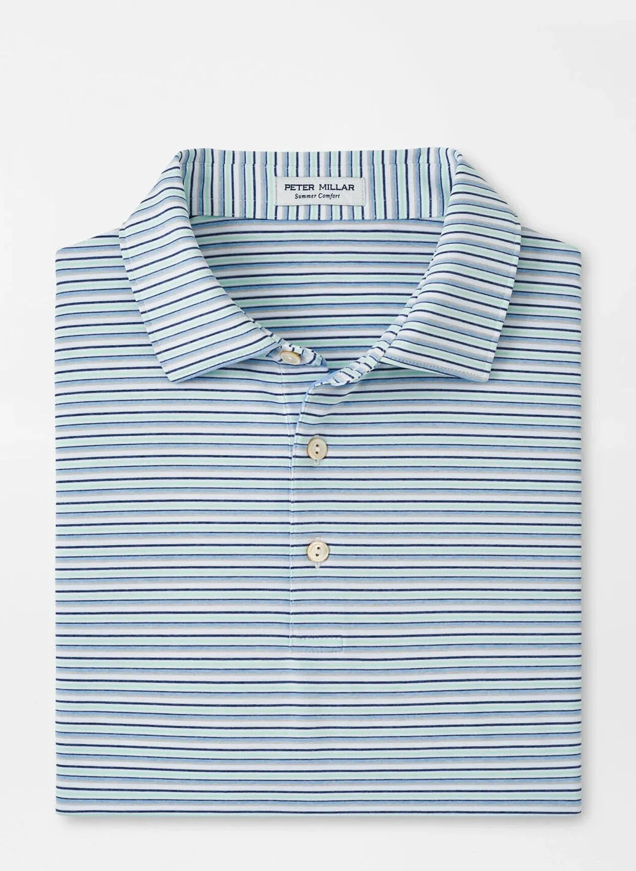 Fairmont Performance Jersey Polo (White/Cottage Blue)