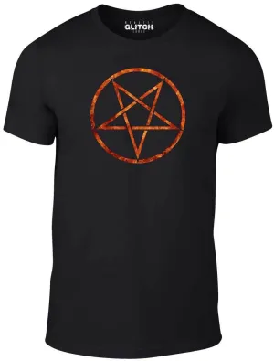 Flaming Pentagram Mens T-Shirt