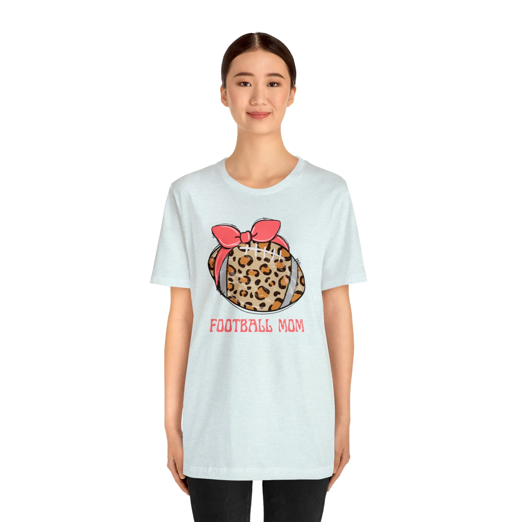 Football Mom Peach T-Shirt | Sports Mom Tee |  Bella Canvas 3001 Unisex |  Mama Short Sleeve Tshirt