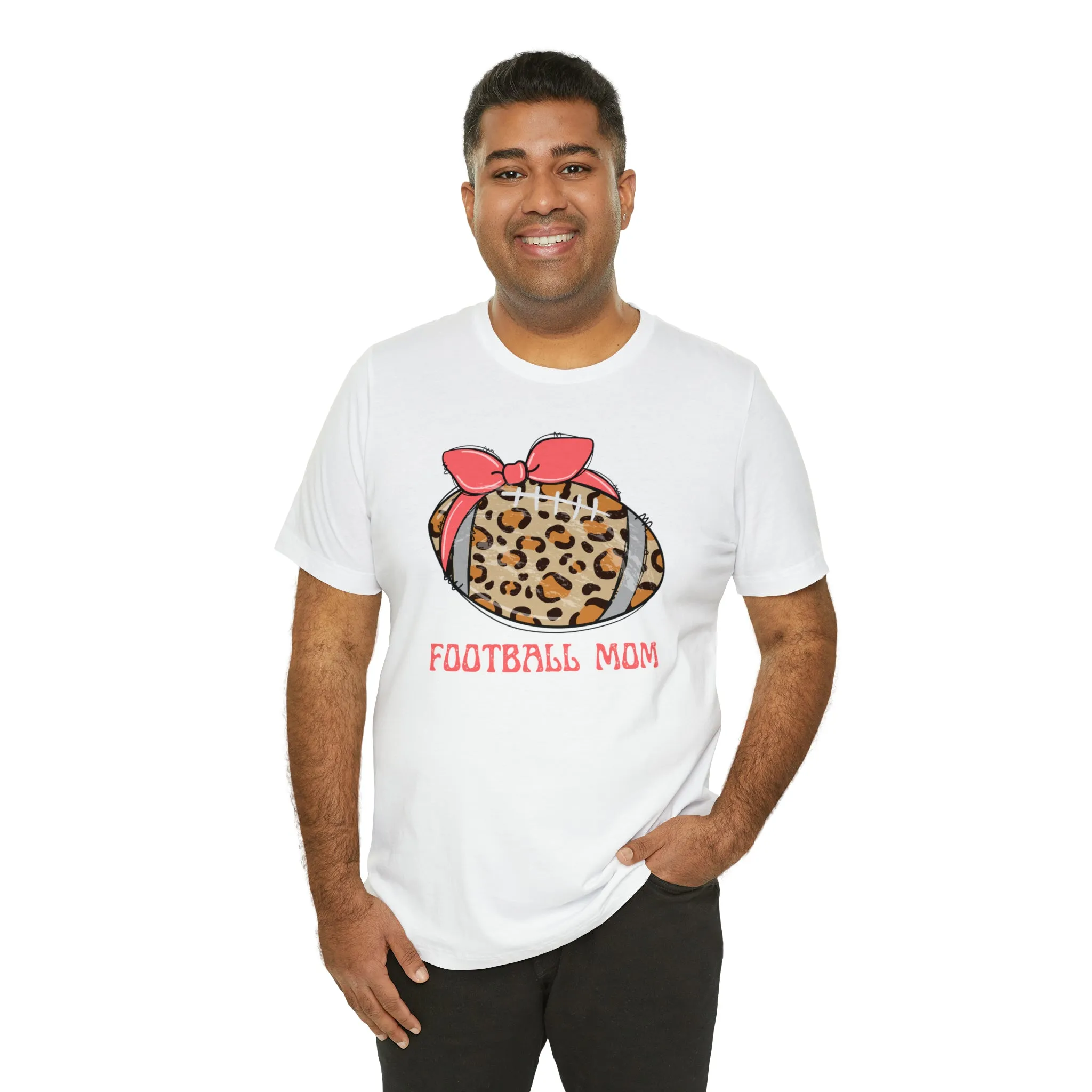 Football Mom Peach T-Shirt | Sports Mom Tee |  Bella Canvas 3001 Unisex |  Mama Short Sleeve Tshirt