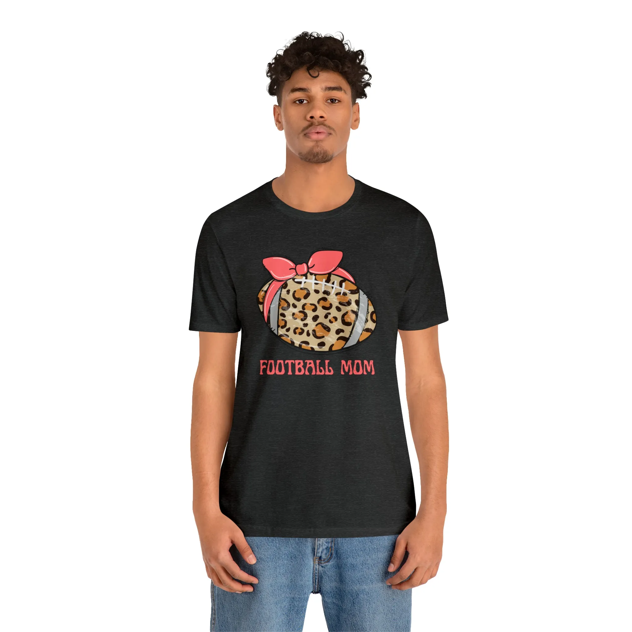 Football Mom Peach T-Shirt | Sports Mom Tee |  Bella Canvas 3001 Unisex |  Mama Short Sleeve Tshirt