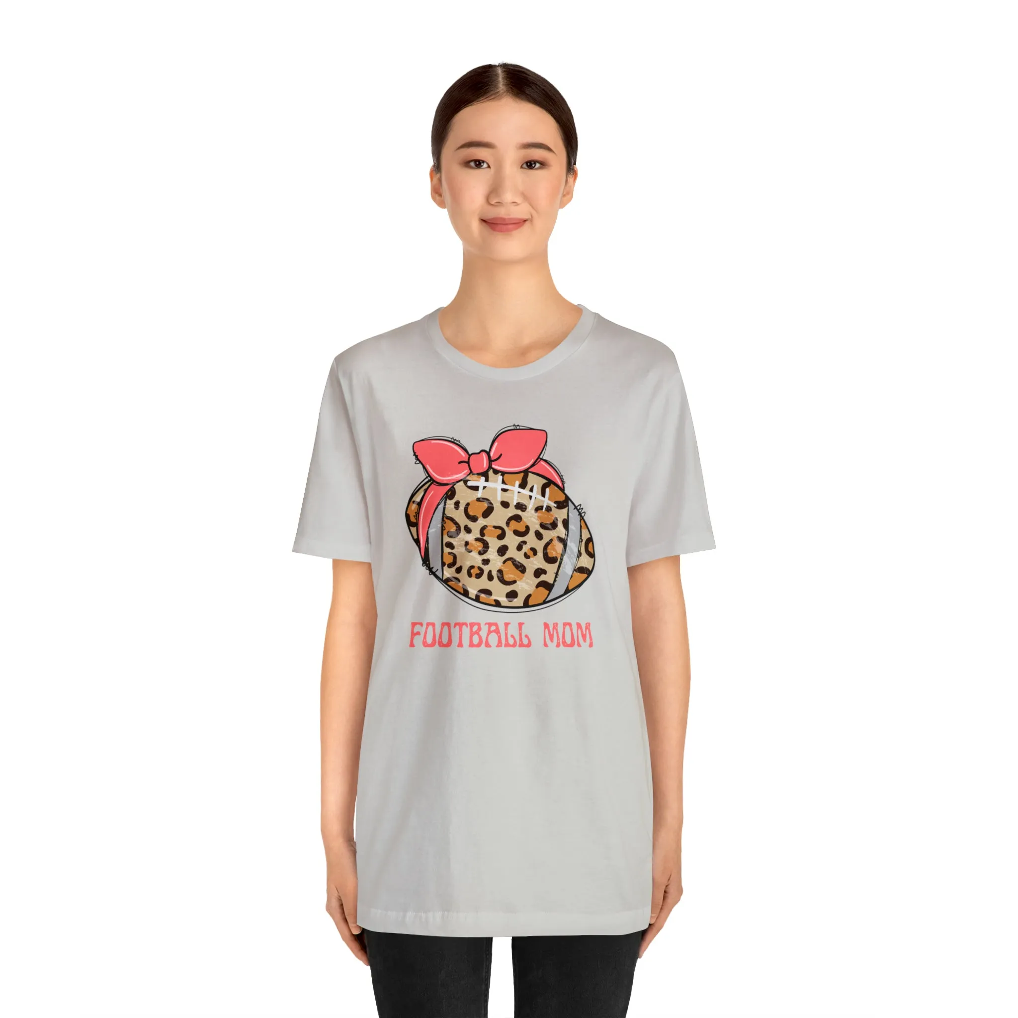 Football Mom Peach T-Shirt | Sports Mom Tee |  Bella Canvas 3001 Unisex |  Mama Short Sleeve Tshirt