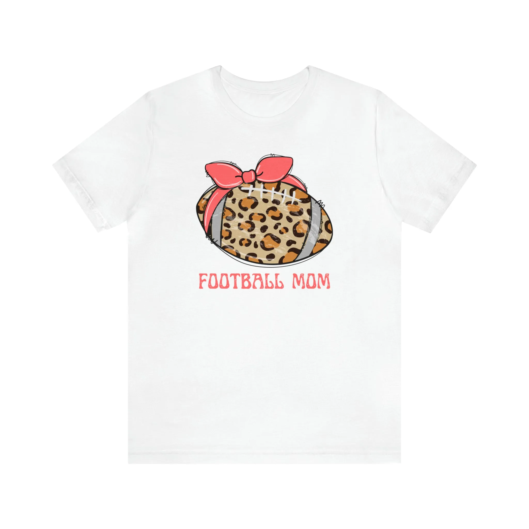 Football Mom Peach T-Shirt | Sports Mom Tee |  Bella Canvas 3001 Unisex |  Mama Short Sleeve Tshirt