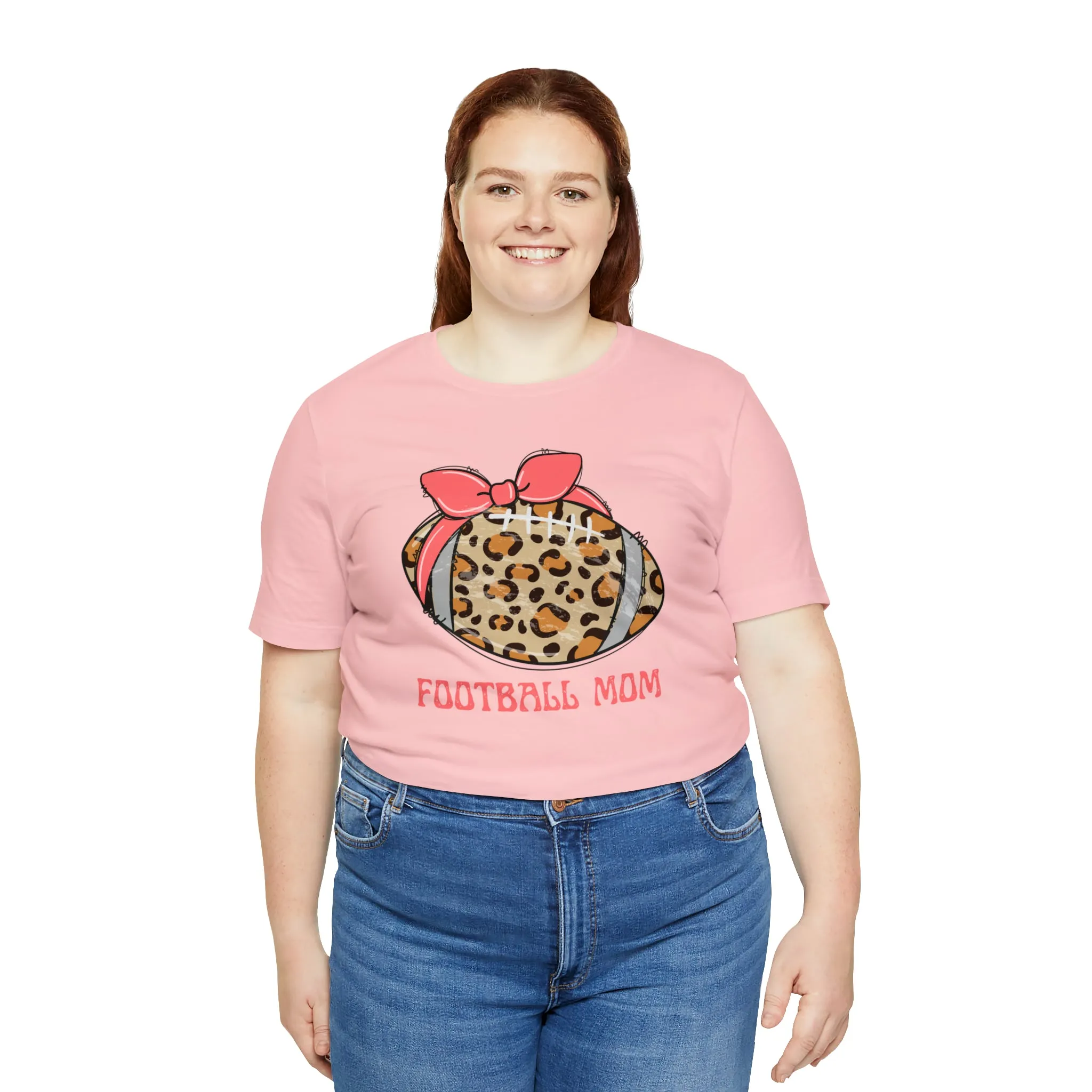 Football Mom Peach T-Shirt | Sports Mom Tee |  Bella Canvas 3001 Unisex |  Mama Short Sleeve Tshirt