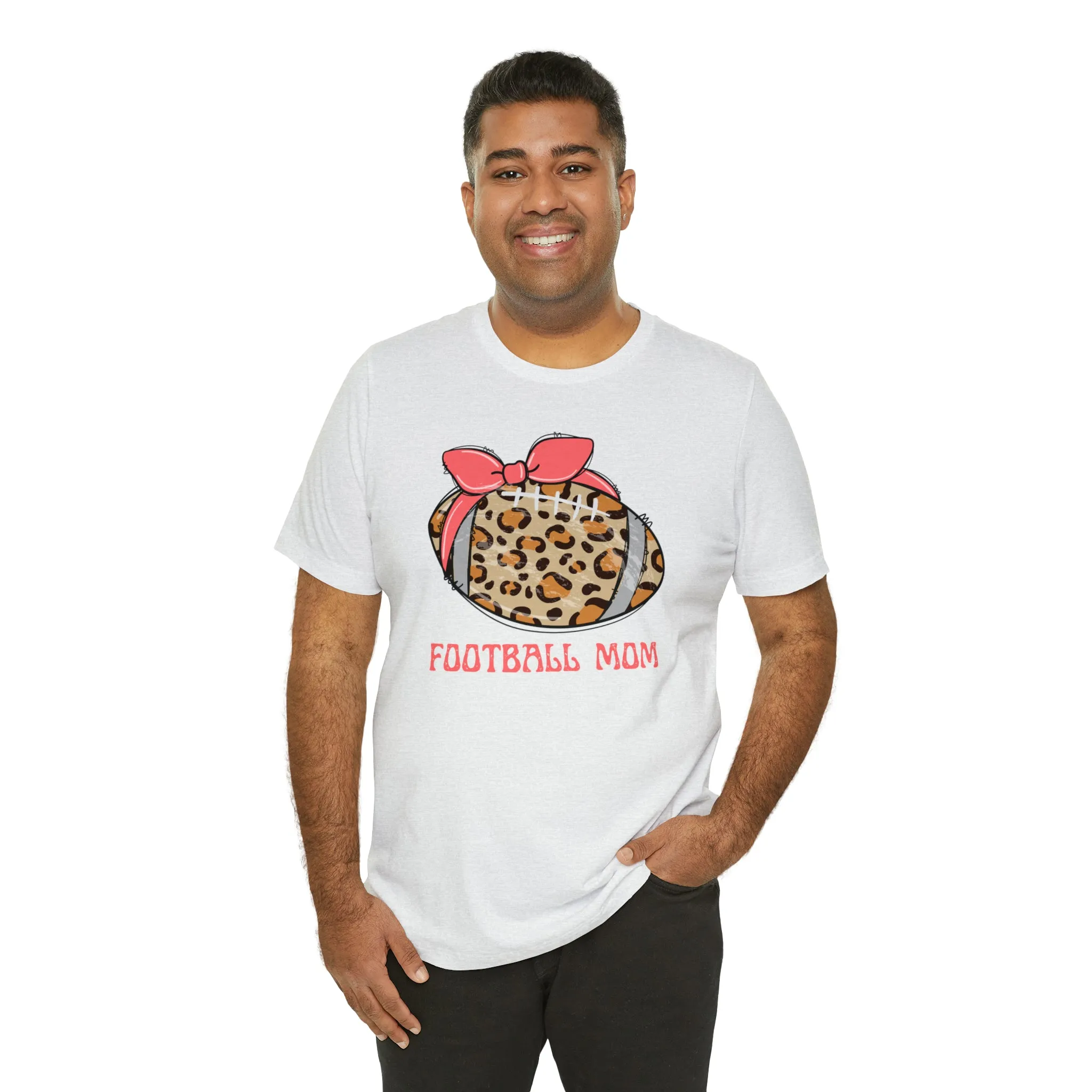 Football Mom Peach T-Shirt | Sports Mom Tee |  Bella Canvas 3001 Unisex |  Mama Short Sleeve Tshirt