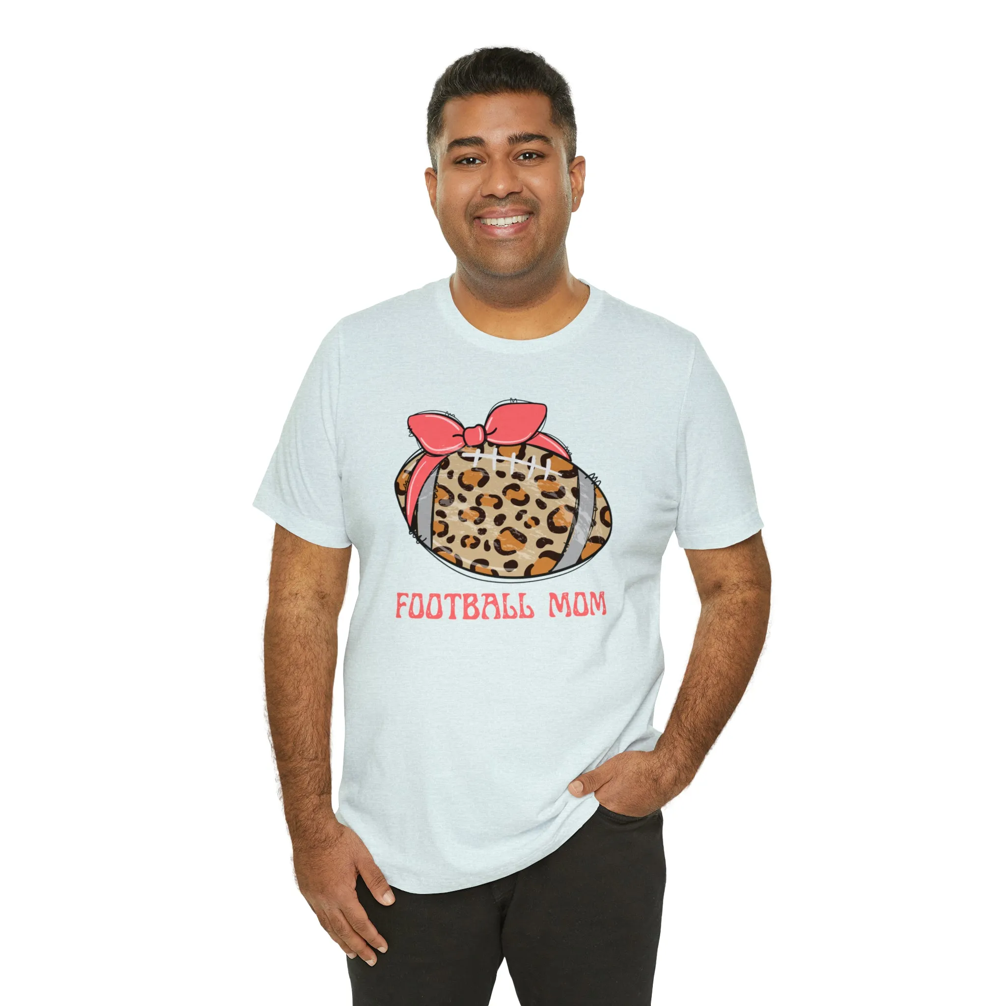 Football Mom Peach T-Shirt | Sports Mom Tee |  Bella Canvas 3001 Unisex |  Mama Short Sleeve Tshirt