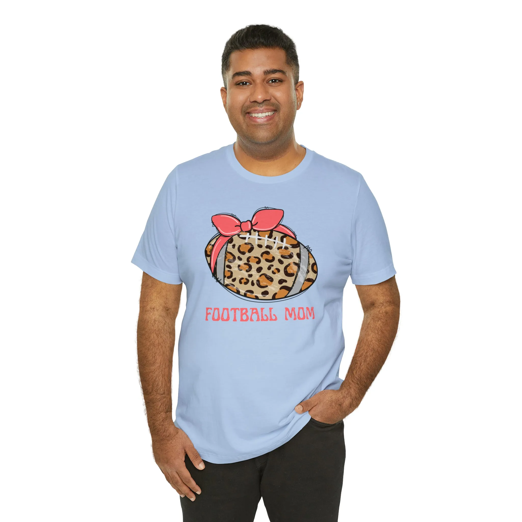 Football Mom Peach T-Shirt | Sports Mom Tee |  Bella Canvas 3001 Unisex |  Mama Short Sleeve Tshirt