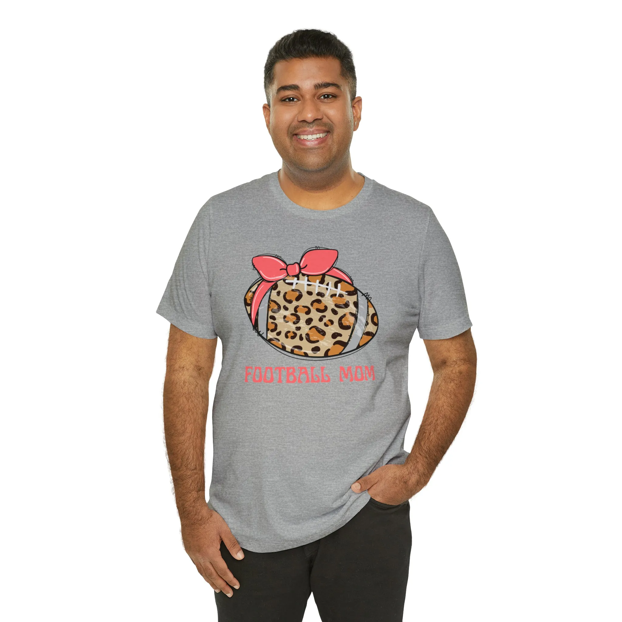 Football Mom Peach T-Shirt | Sports Mom Tee |  Bella Canvas 3001 Unisex |  Mama Short Sleeve Tshirt