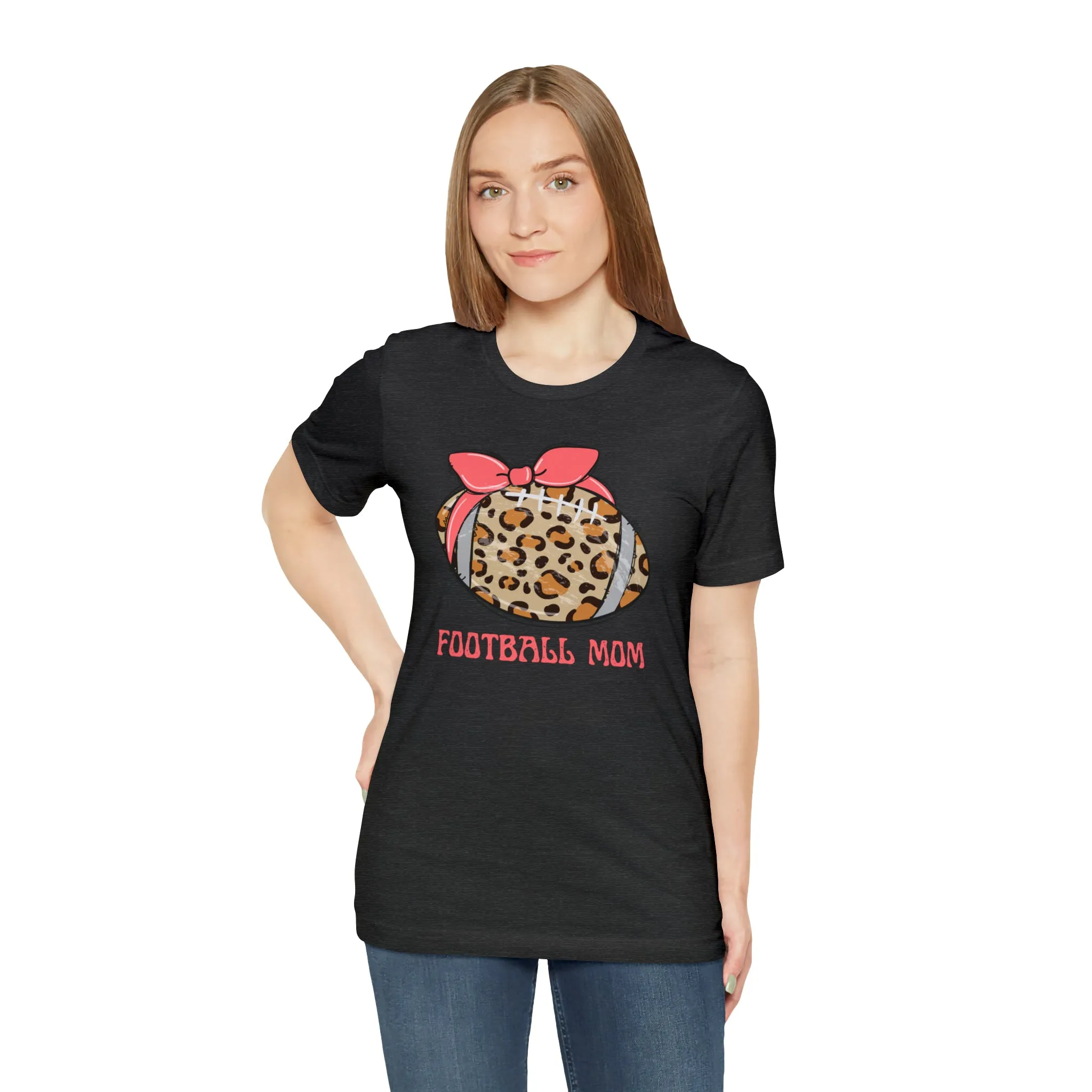 Football Mom Peach T-Shirt | Sports Mom Tee |  Bella Canvas 3001 Unisex |  Mama Short Sleeve Tshirt