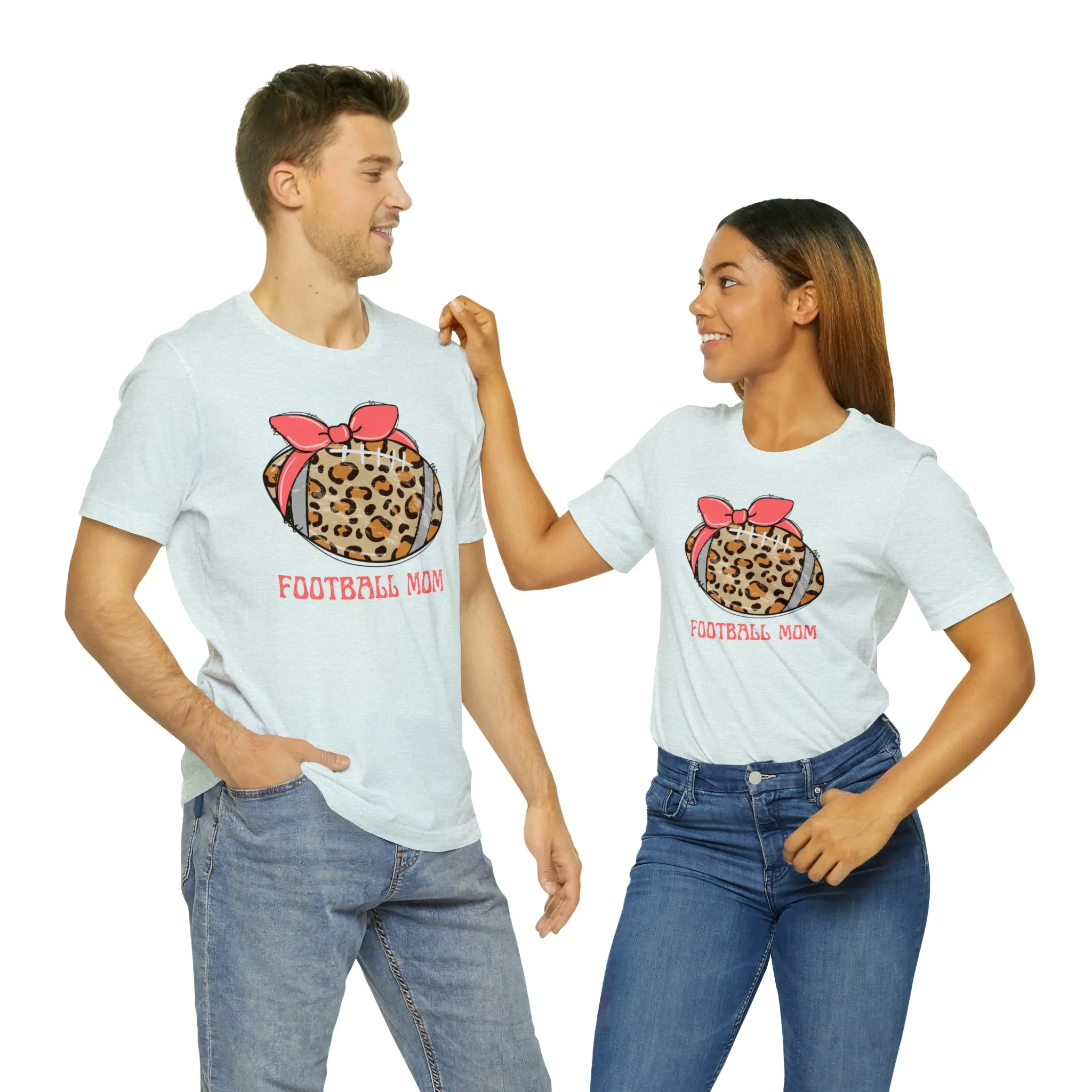 Football Mom Peach T-Shirt | Sports Mom Tee |  Bella Canvas 3001 Unisex |  Mama Short Sleeve Tshirt