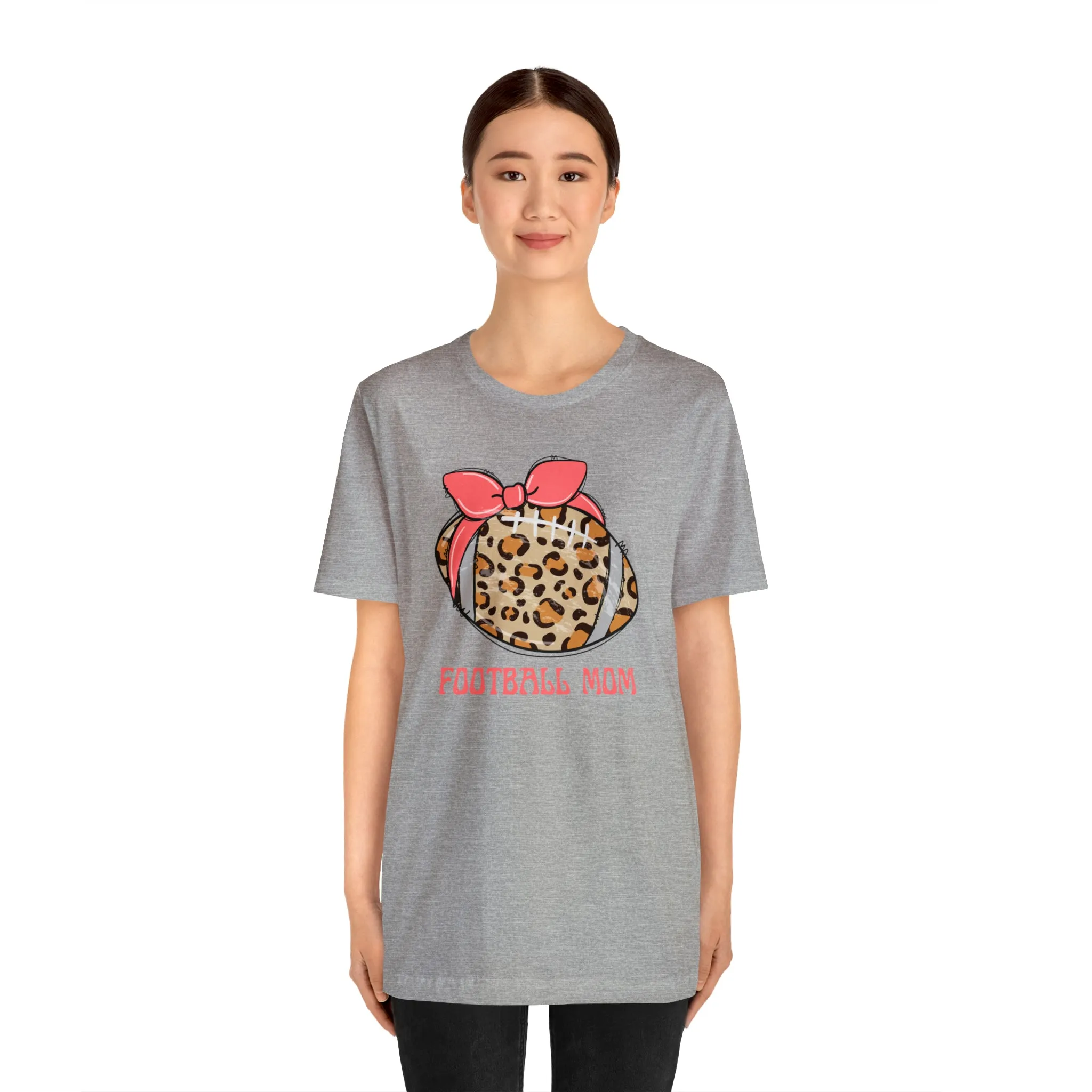 Football Mom Peach T-Shirt | Sports Mom Tee |  Bella Canvas 3001 Unisex |  Mama Short Sleeve Tshirt