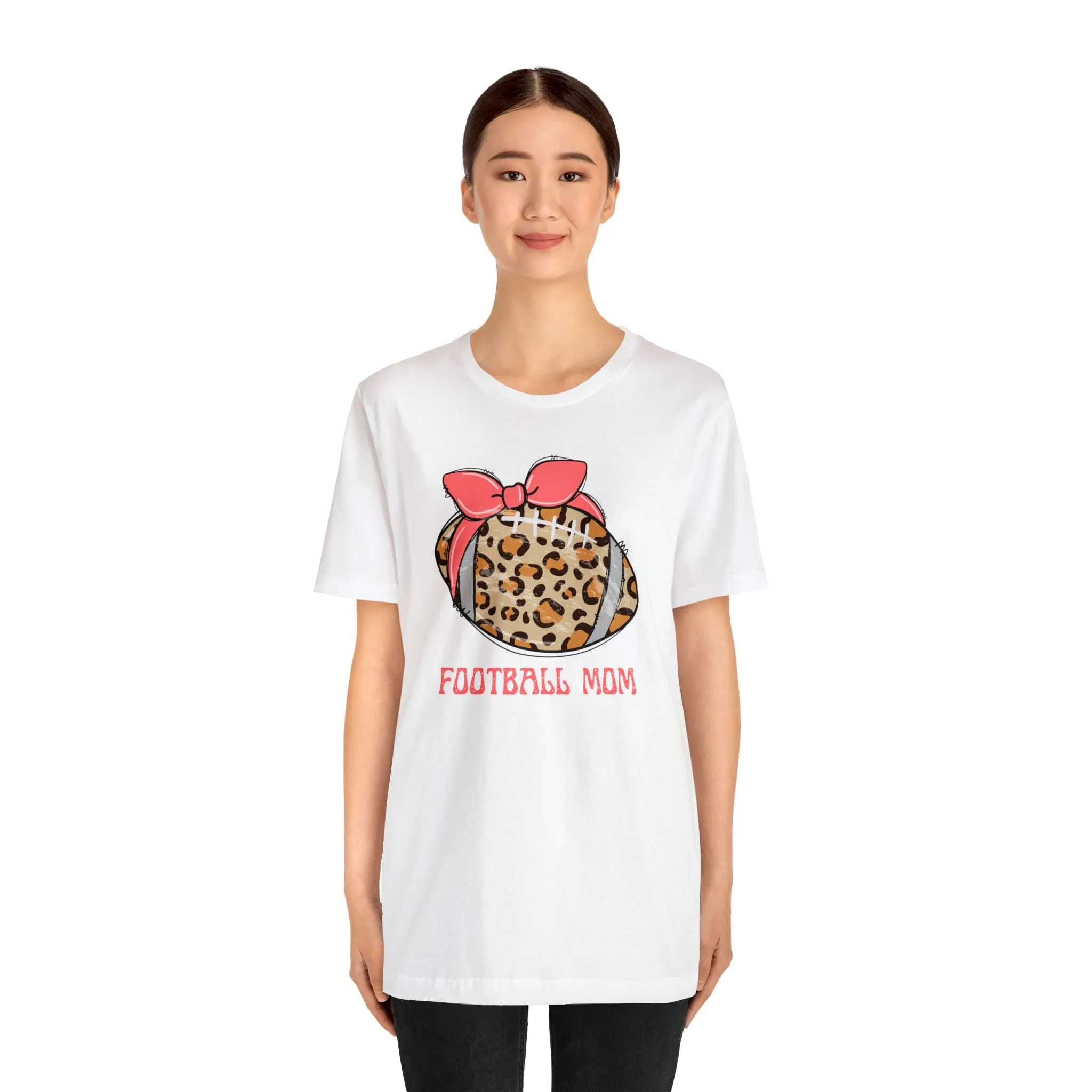 Football Mom Peach T-Shirt | Sports Mom Tee |  Bella Canvas 3001 Unisex |  Mama Short Sleeve Tshirt