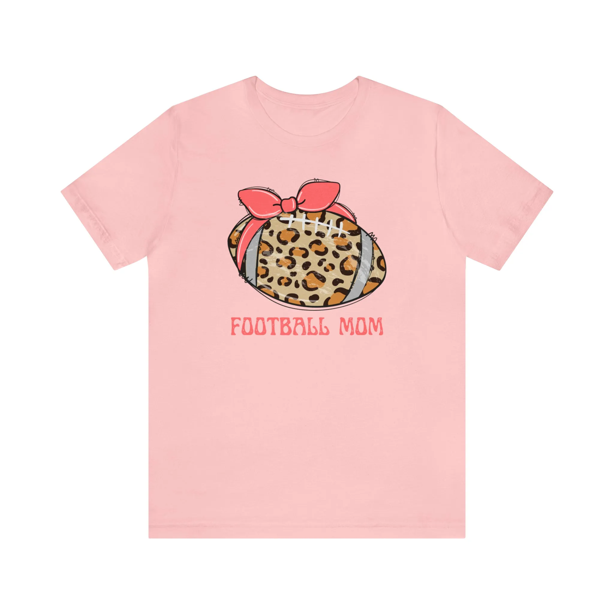 Football Mom Peach T-Shirt | Sports Mom Tee |  Bella Canvas 3001 Unisex |  Mama Short Sleeve Tshirt