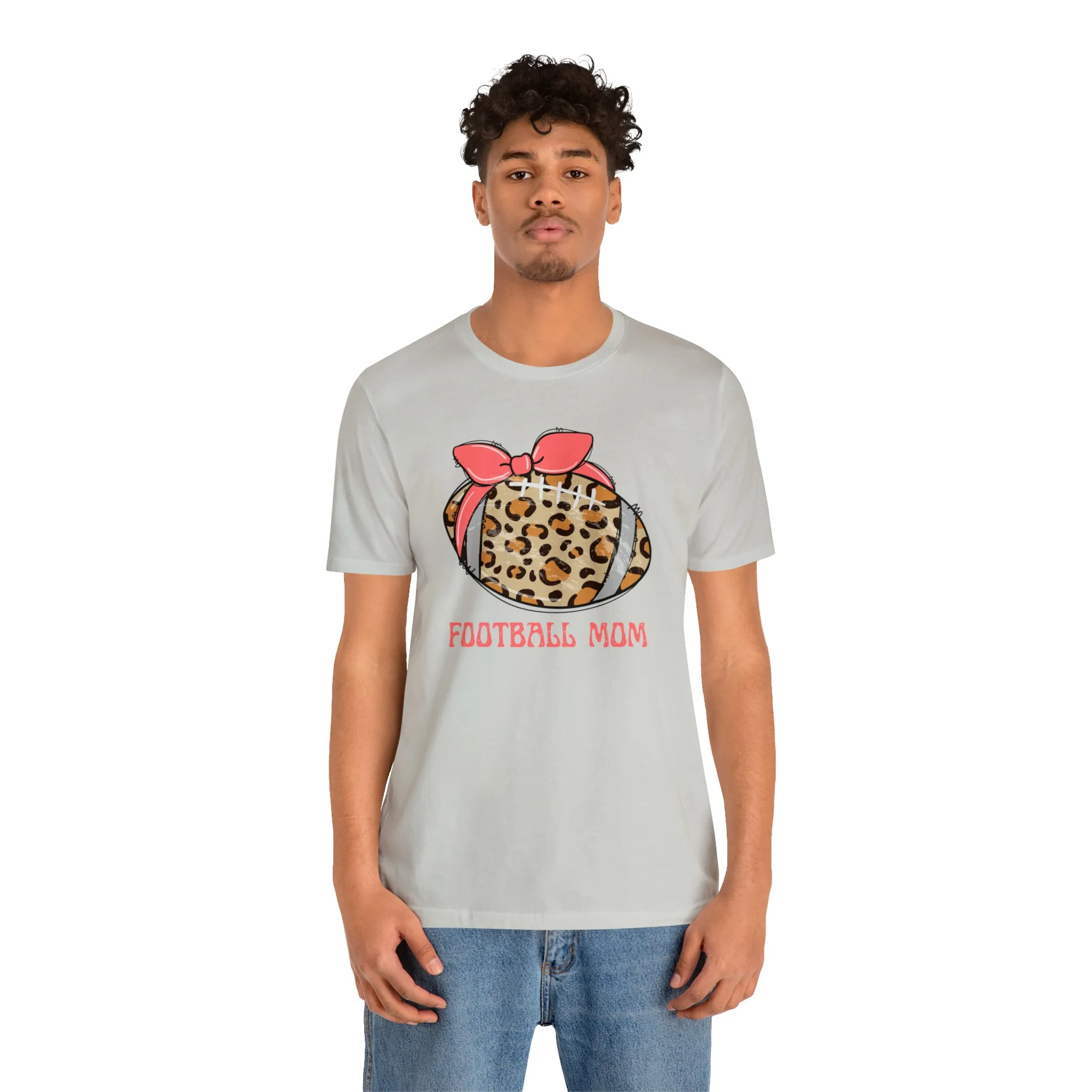Football Mom Peach T-Shirt | Sports Mom Tee |  Bella Canvas 3001 Unisex |  Mama Short Sleeve Tshirt