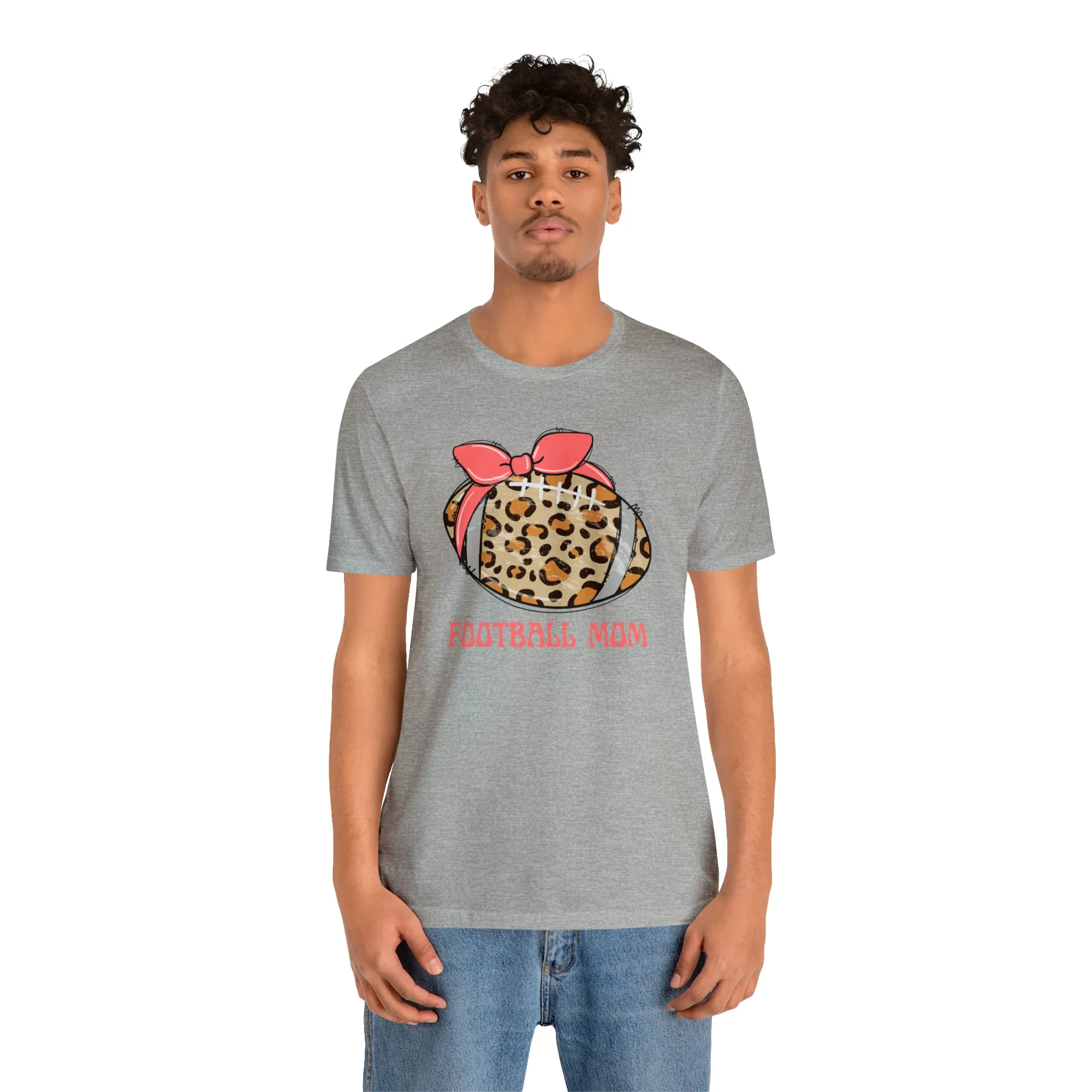 Football Mom Peach T-Shirt | Sports Mom Tee |  Bella Canvas 3001 Unisex |  Mama Short Sleeve Tshirt