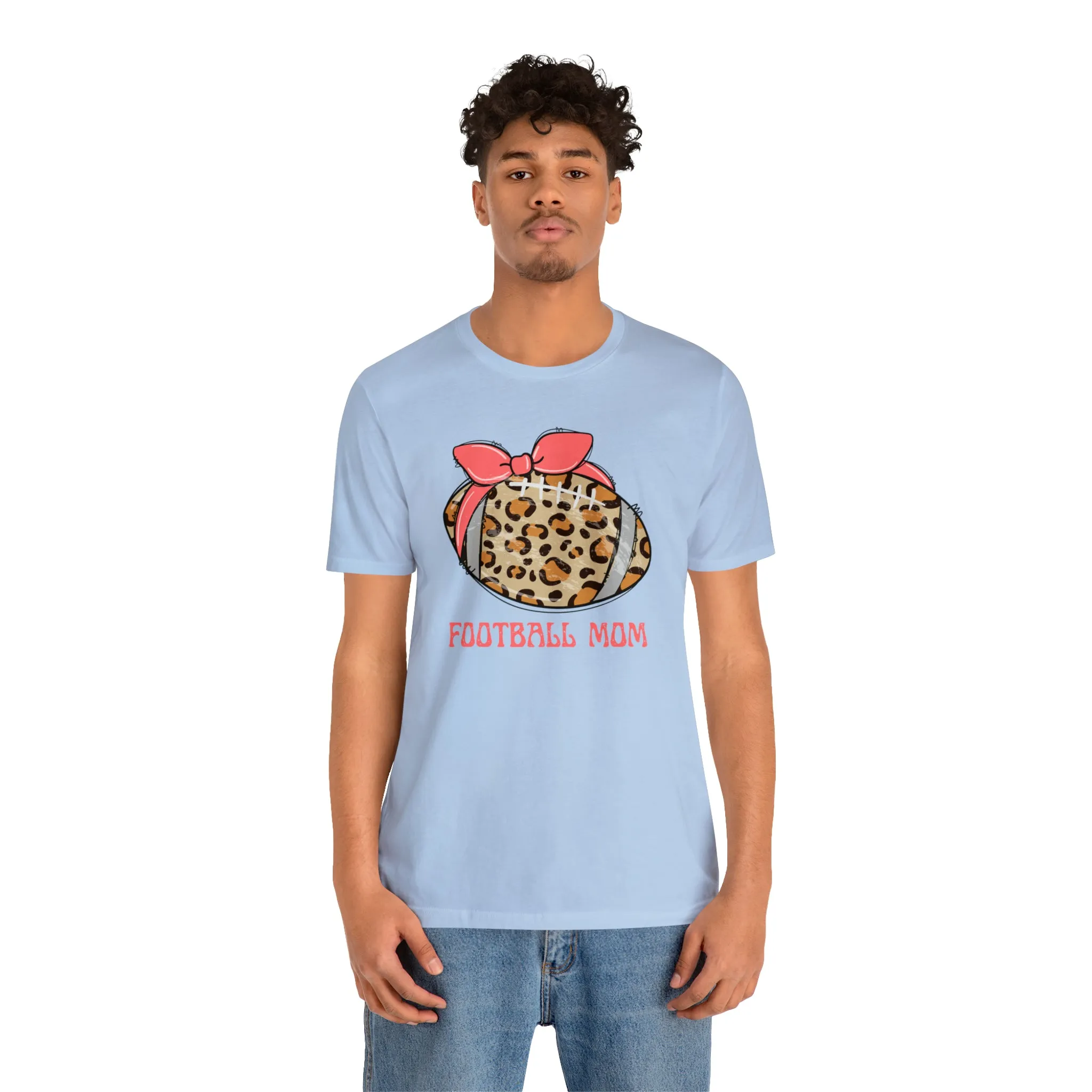 Football Mom Peach T-Shirt | Sports Mom Tee |  Bella Canvas 3001 Unisex |  Mama Short Sleeve Tshirt