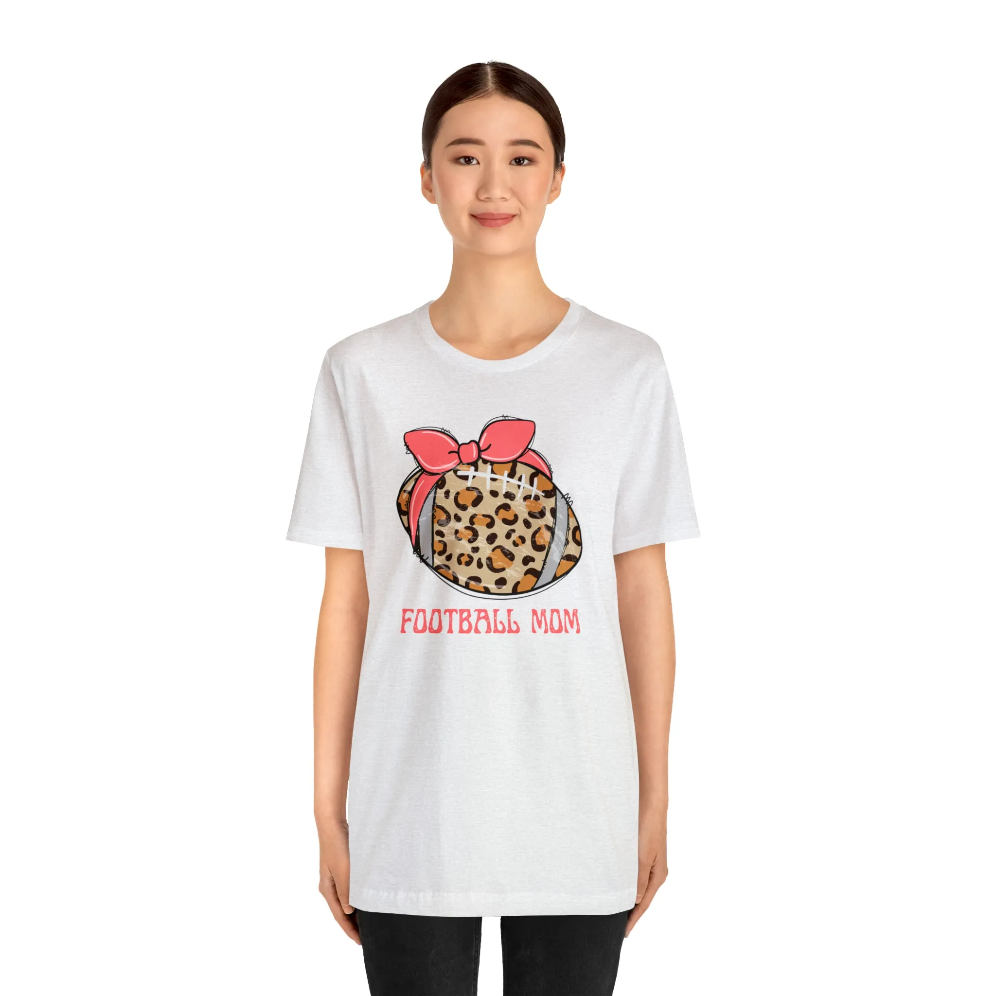 Football Mom Peach T-Shirt | Sports Mom Tee |  Bella Canvas 3001 Unisex |  Mama Short Sleeve Tshirt