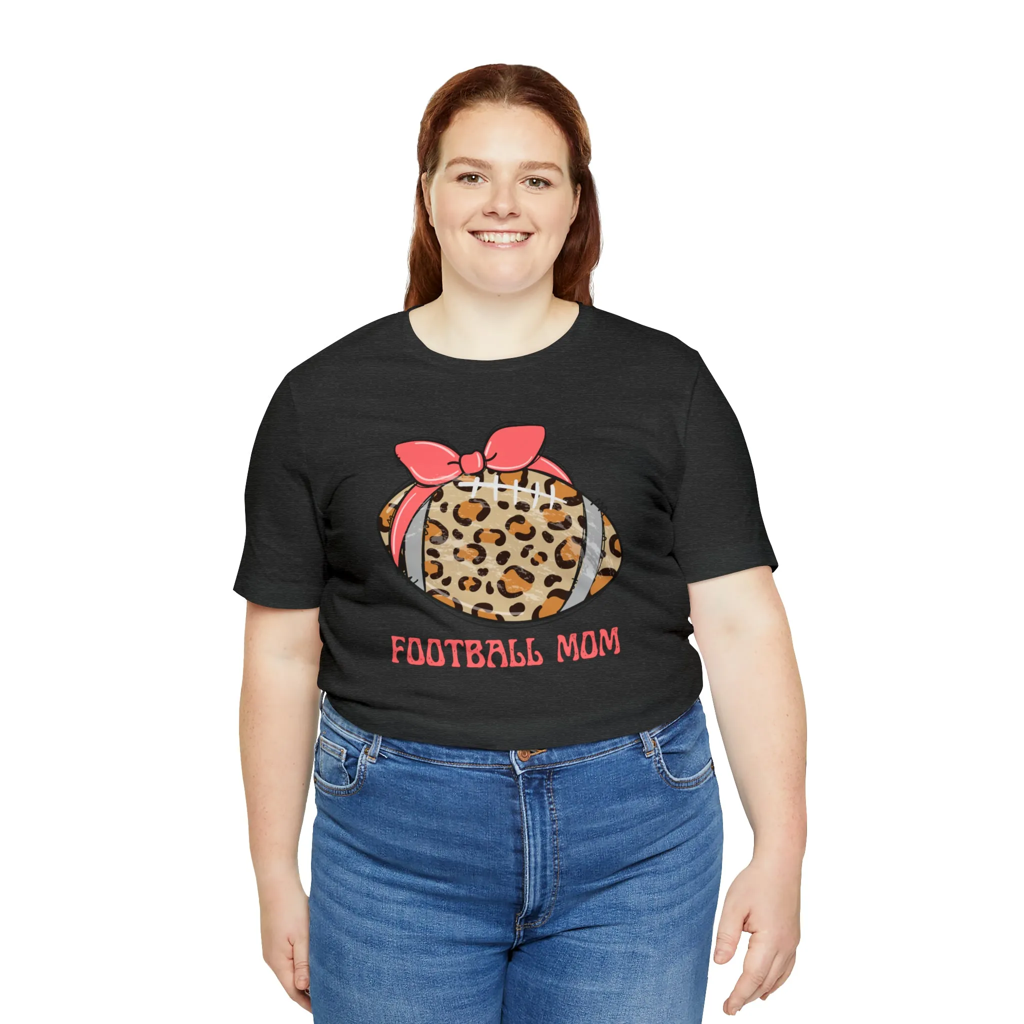 Football Mom Peach T-Shirt | Sports Mom Tee |  Bella Canvas 3001 Unisex |  Mama Short Sleeve Tshirt