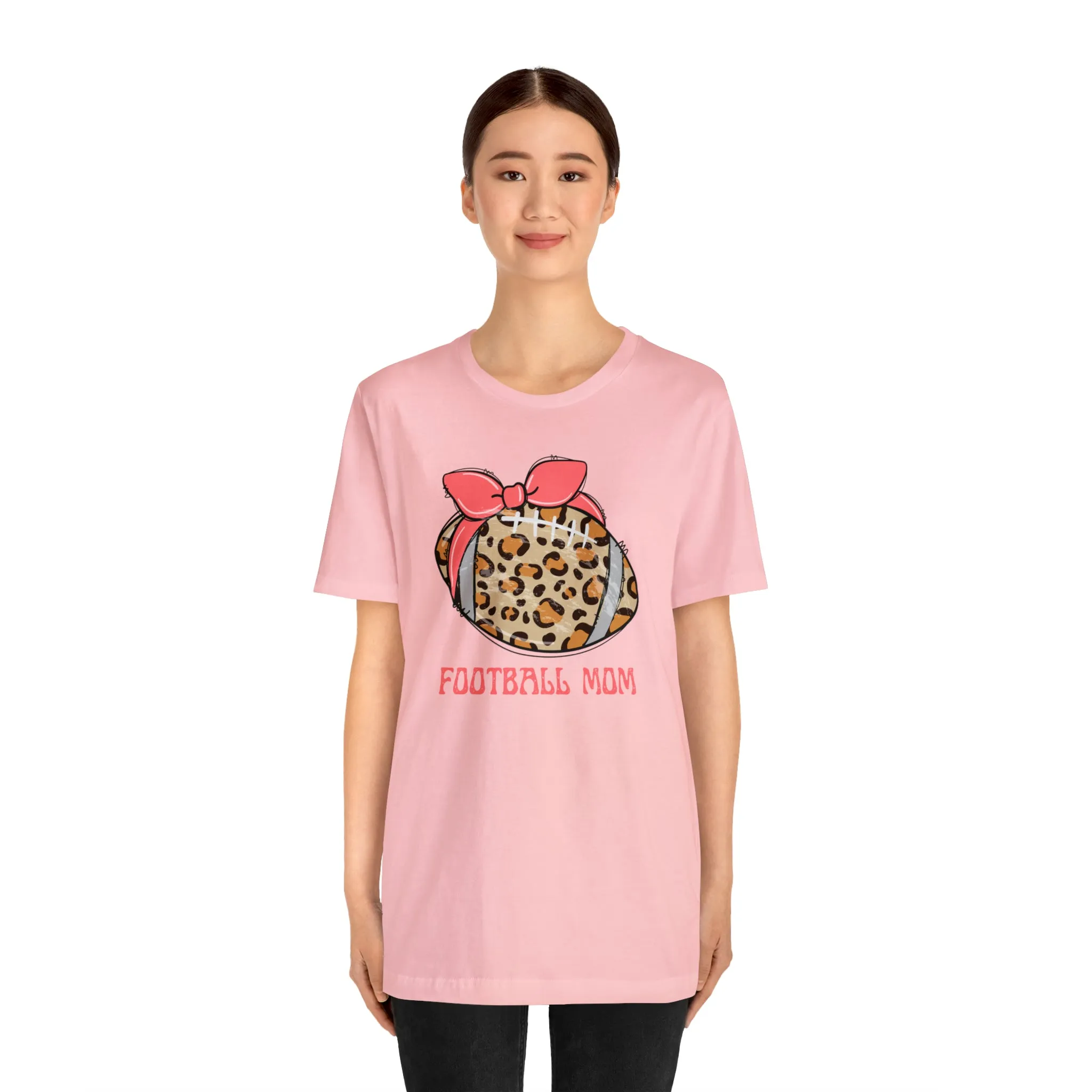 Football Mom Peach T-Shirt | Sports Mom Tee |  Bella Canvas 3001 Unisex |  Mama Short Sleeve Tshirt