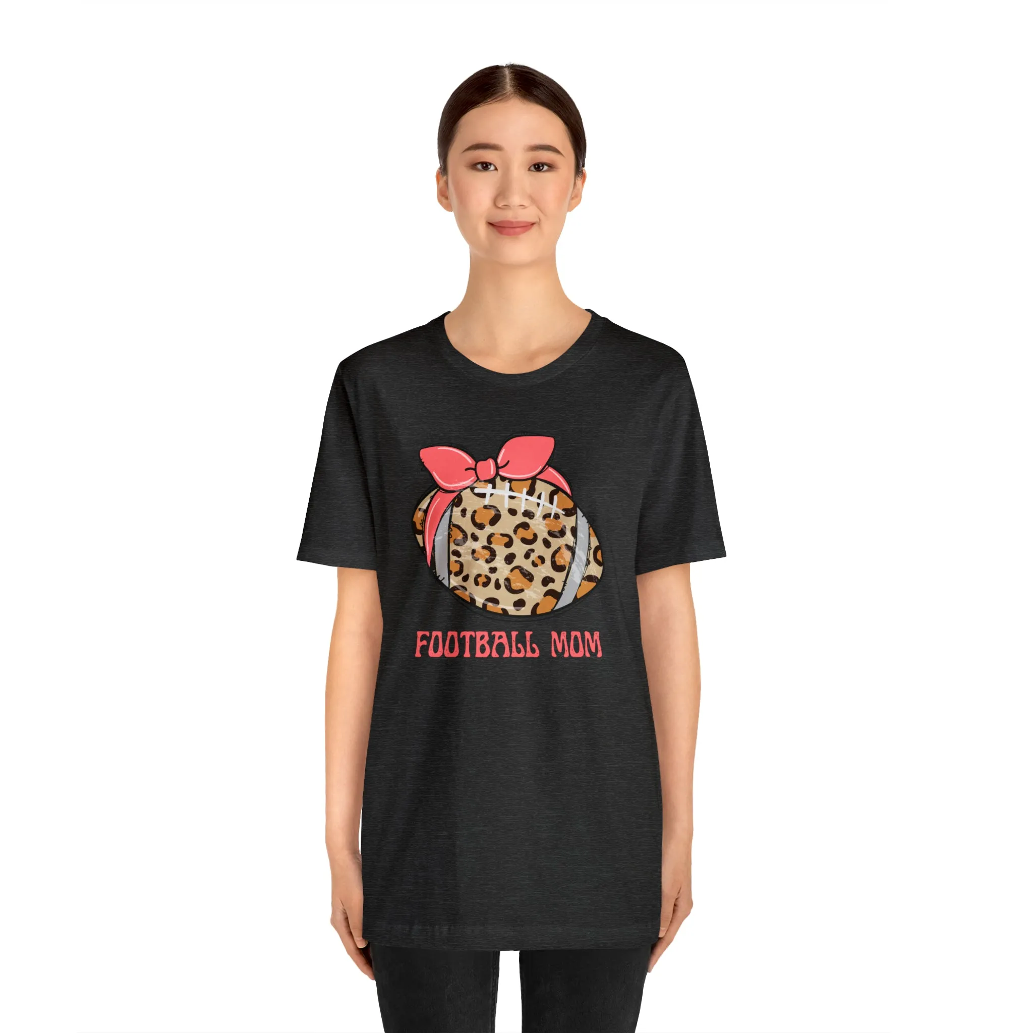 Football Mom Peach T-Shirt | Sports Mom Tee |  Bella Canvas 3001 Unisex |  Mama Short Sleeve Tshirt