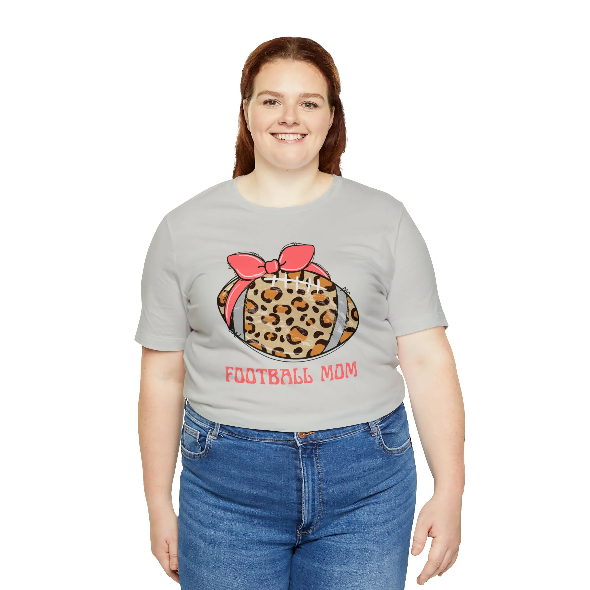 Football Mom Peach T-Shirt | Sports Mom Tee |  Bella Canvas 3001 Unisex |  Mama Short Sleeve Tshirt