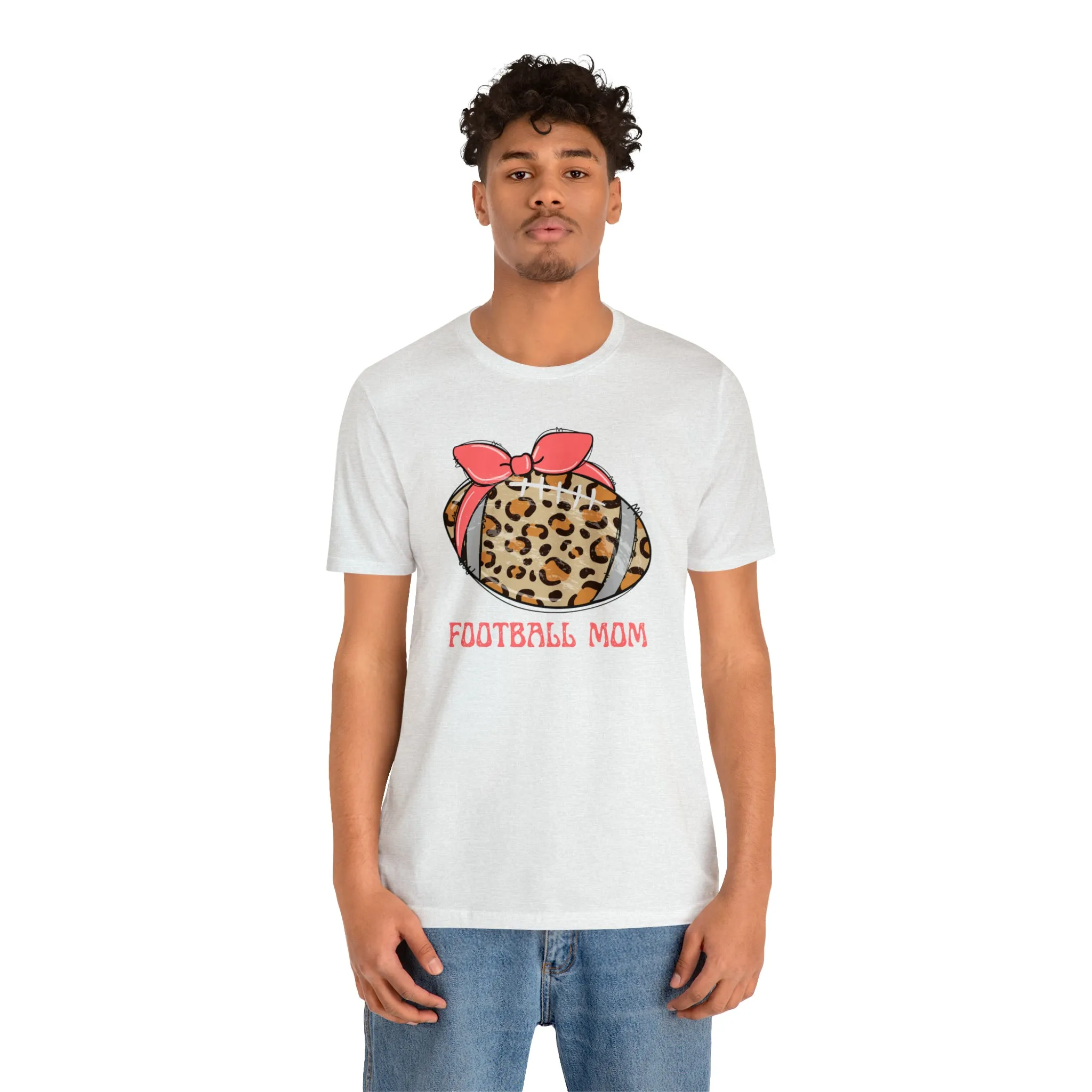 Football Mom Peach T-Shirt | Sports Mom Tee |  Bella Canvas 3001 Unisex |  Mama Short Sleeve Tshirt