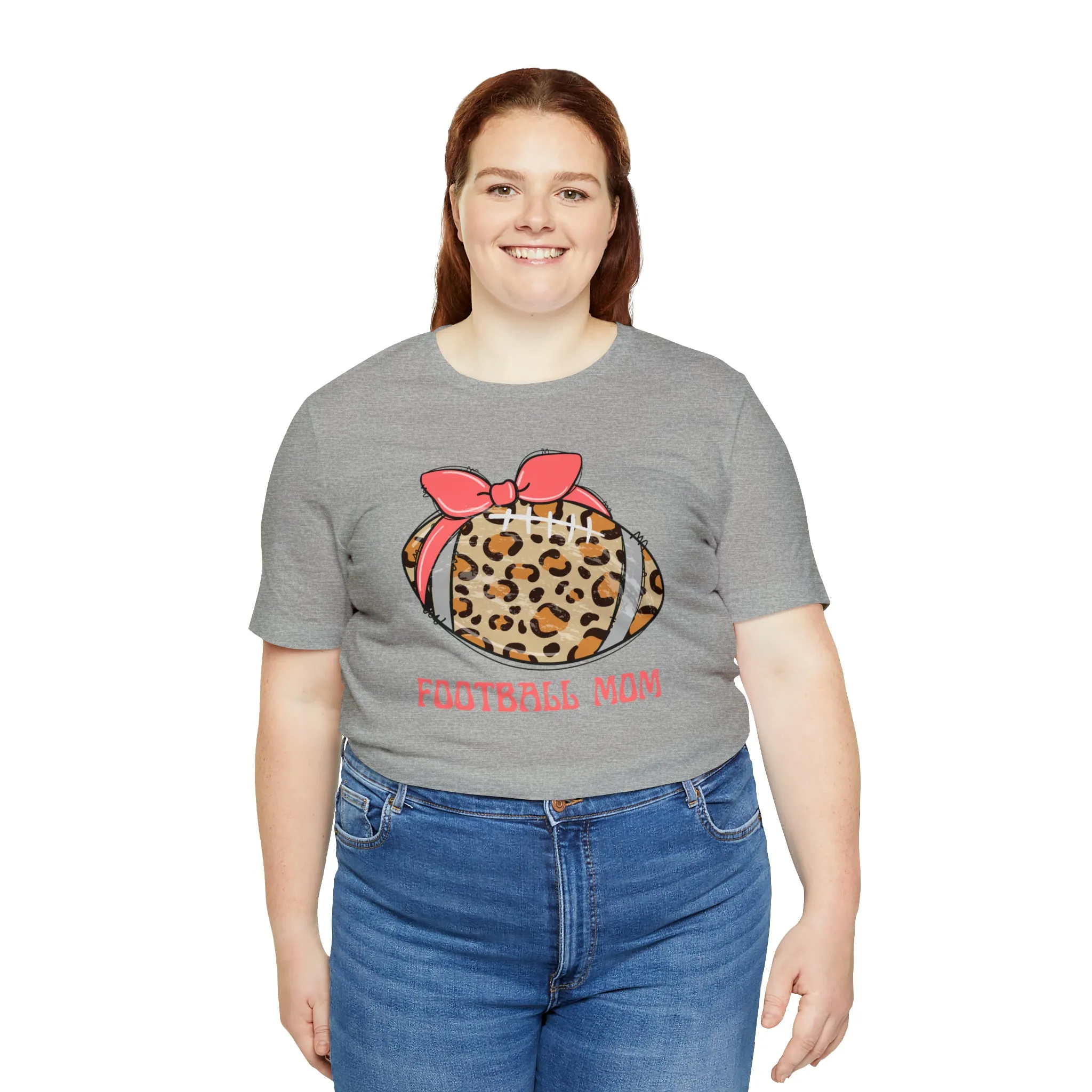 Football Mom Peach T-Shirt | Sports Mom Tee |  Bella Canvas 3001 Unisex |  Mama Short Sleeve Tshirt
