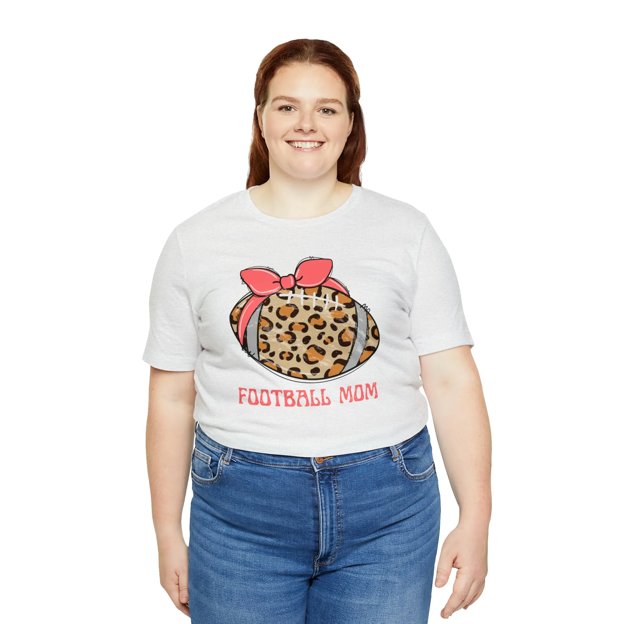 Football Mom Peach T-Shirt | Sports Mom Tee |  Bella Canvas 3001 Unisex |  Mama Short Sleeve Tshirt