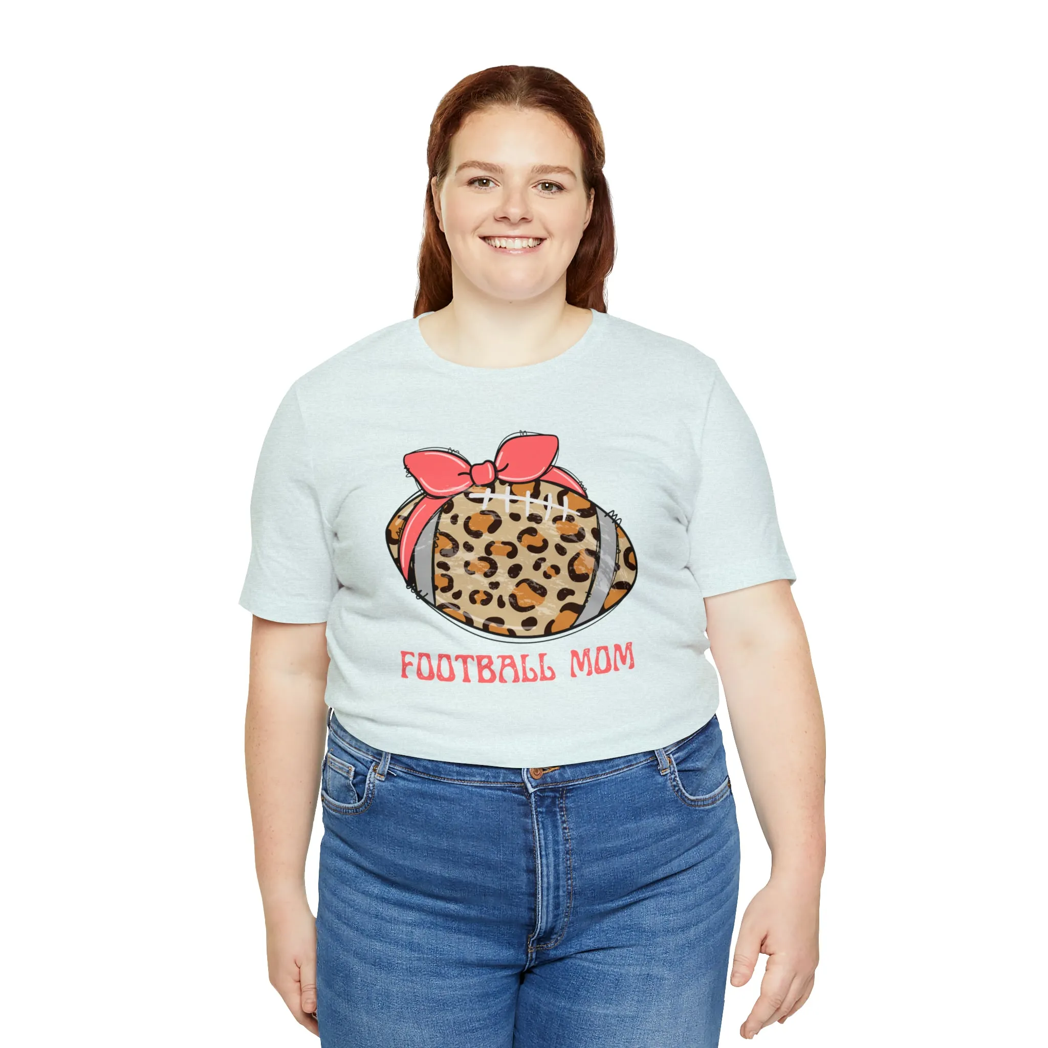 Football Mom Peach T-Shirt | Sports Mom Tee |  Bella Canvas 3001 Unisex |  Mama Short Sleeve Tshirt