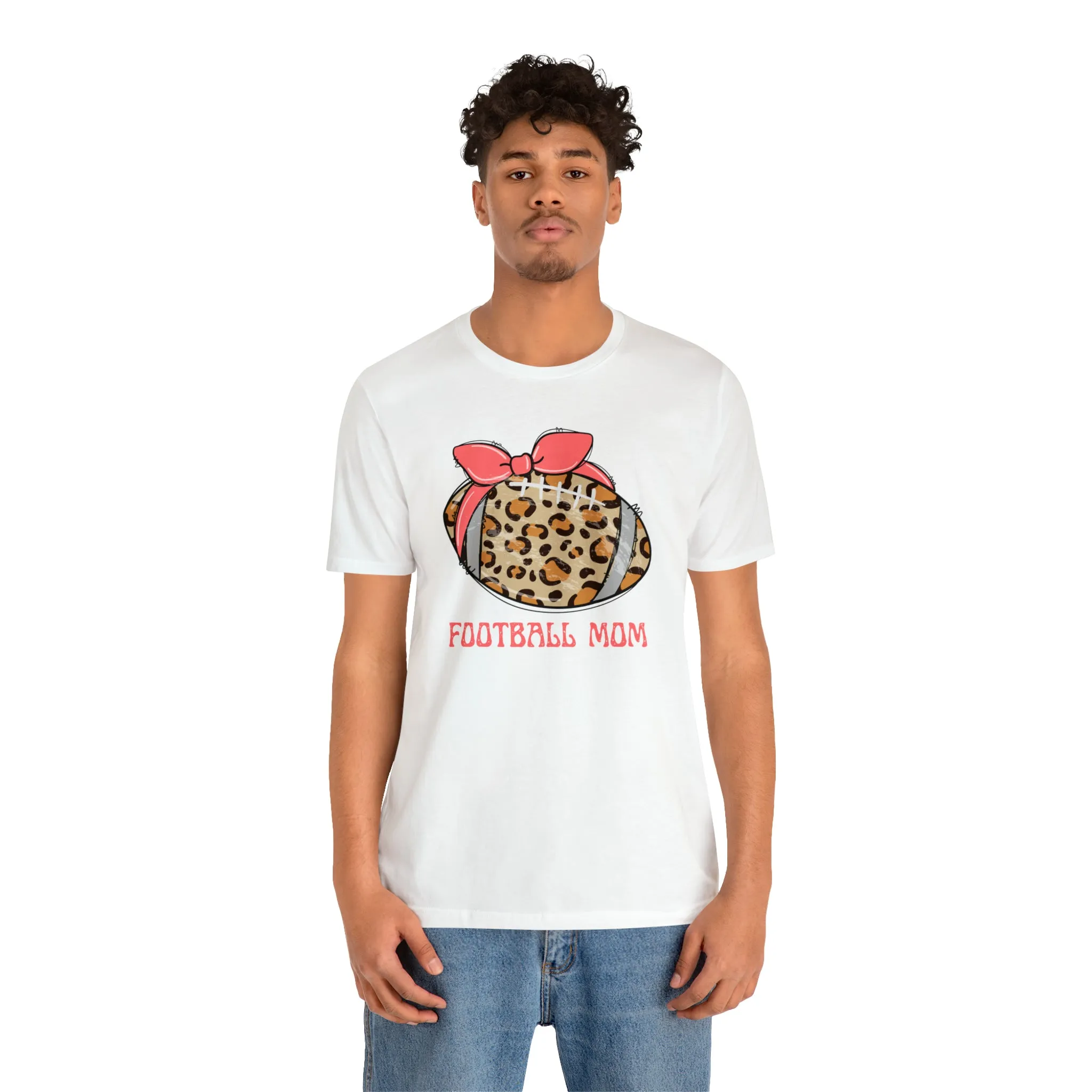 Football Mom Peach T-Shirt | Sports Mom Tee |  Bella Canvas 3001 Unisex |  Mama Short Sleeve Tshirt