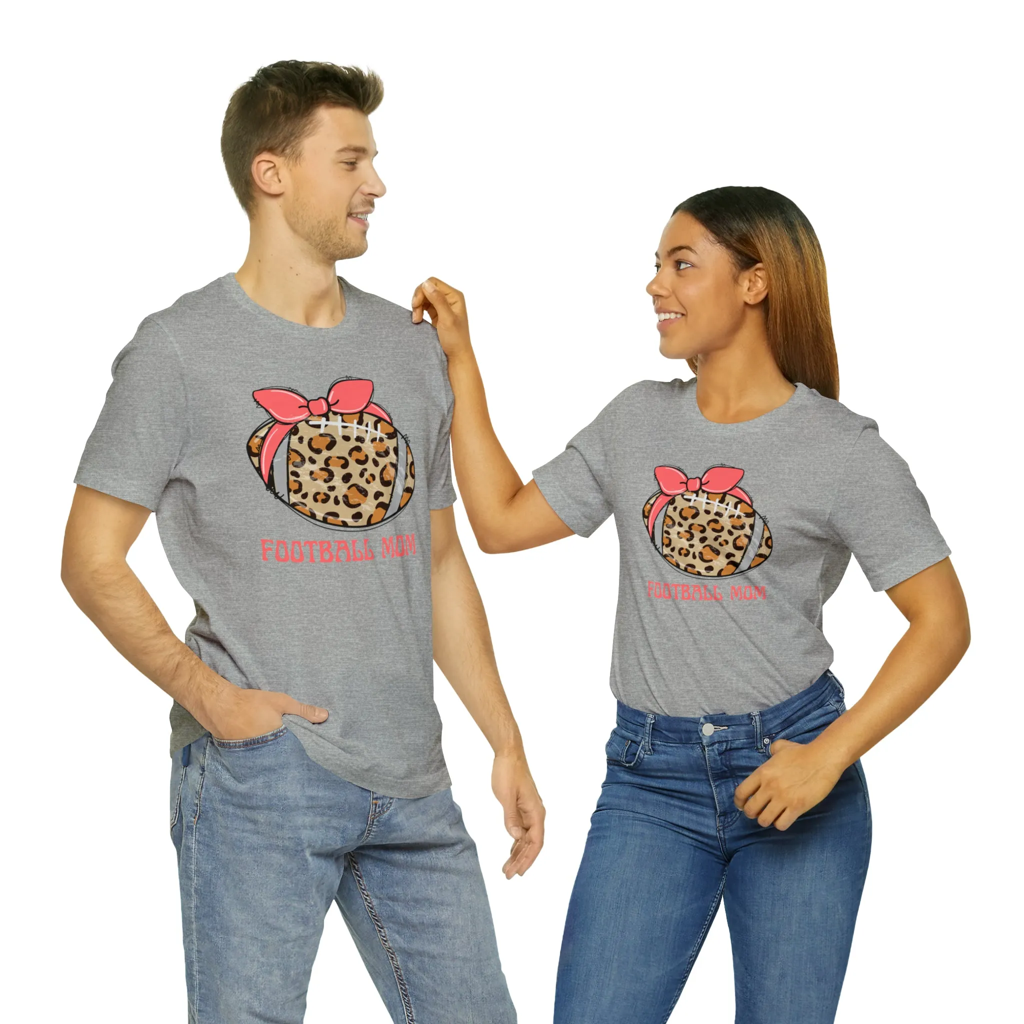 Football Mom Peach T-Shirt | Sports Mom Tee |  Bella Canvas 3001 Unisex |  Mama Short Sleeve Tshirt