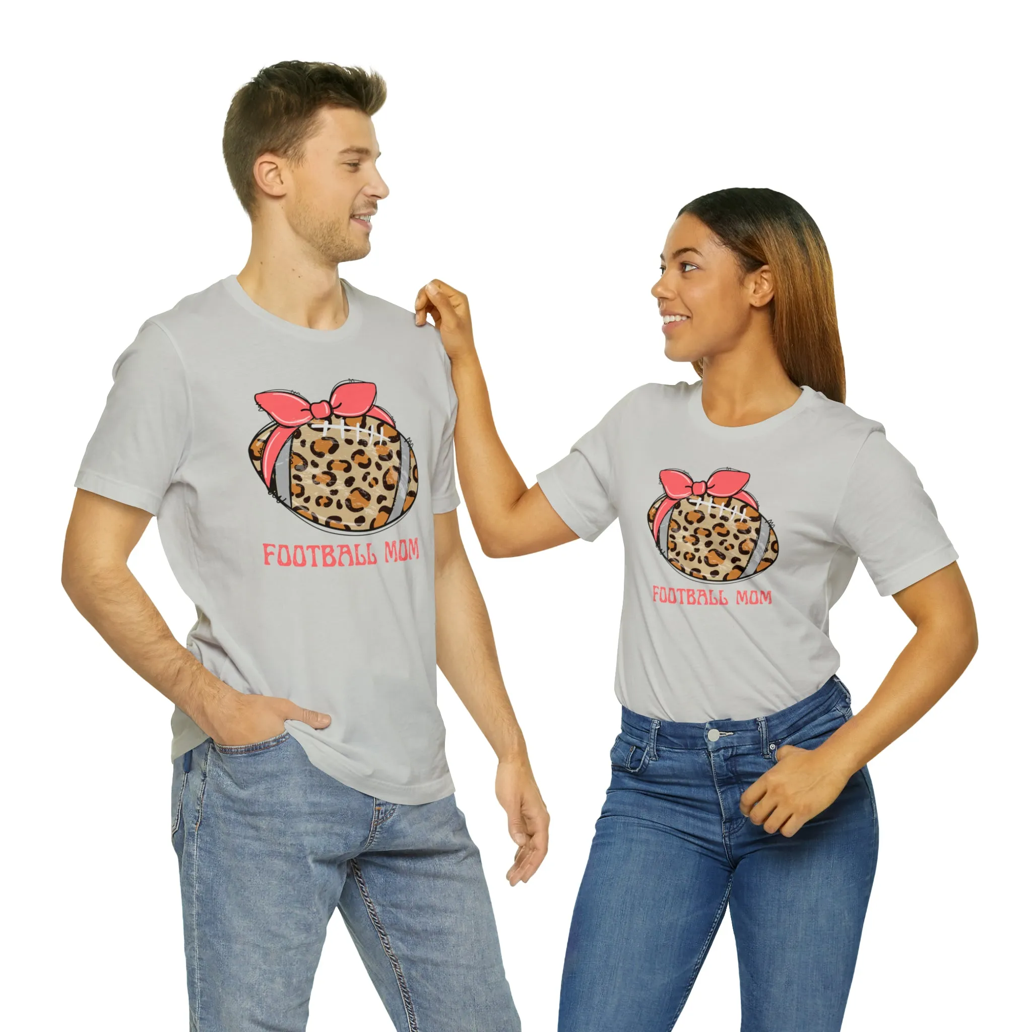 Football Mom Peach T-Shirt | Sports Mom Tee |  Bella Canvas 3001 Unisex |  Mama Short Sleeve Tshirt