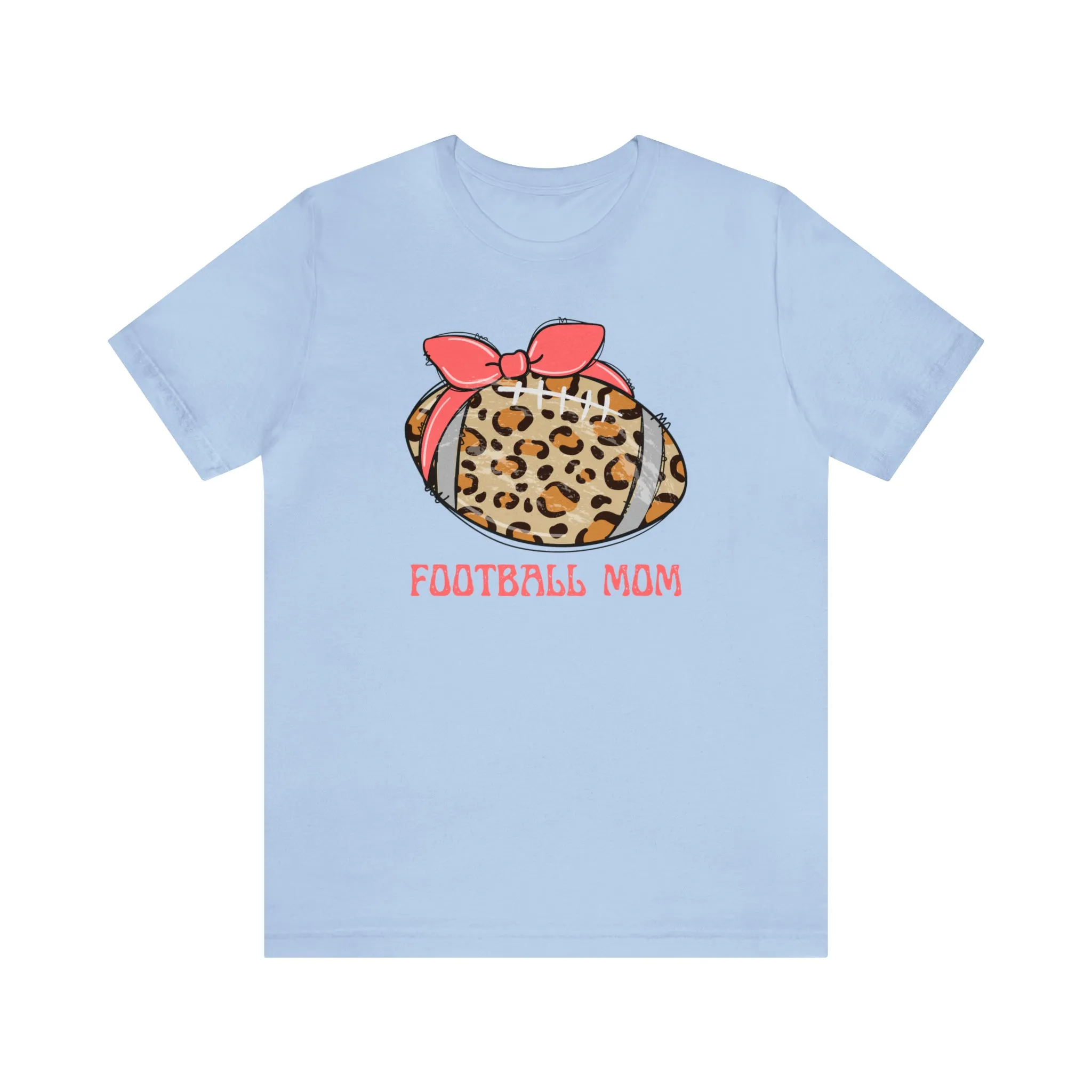 Football Mom Peach T-Shirt | Sports Mom Tee |  Bella Canvas 3001 Unisex |  Mama Short Sleeve Tshirt