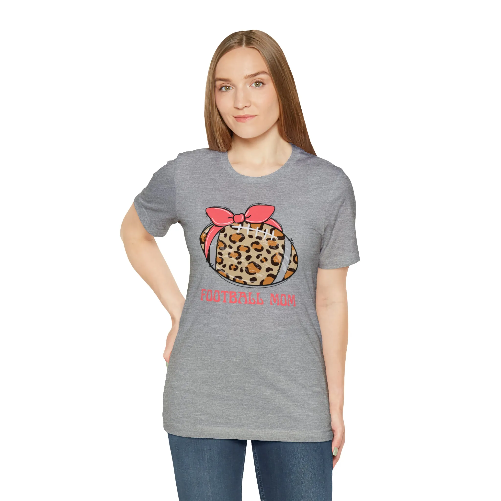 Football Mom Peach T-Shirt | Sports Mom Tee |  Bella Canvas 3001 Unisex |  Mama Short Sleeve Tshirt