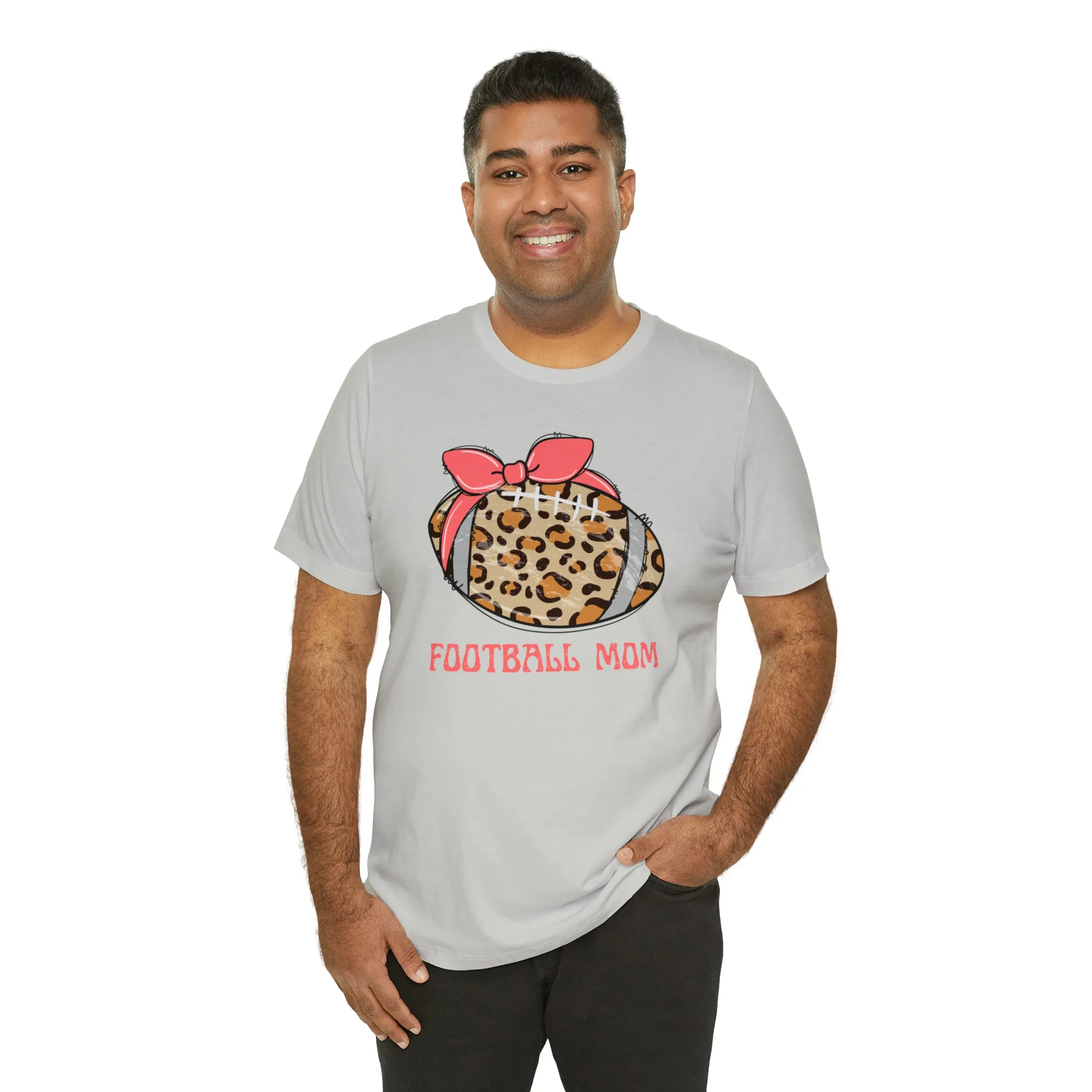 Football Mom Peach T-Shirt | Sports Mom Tee |  Bella Canvas 3001 Unisex |  Mama Short Sleeve Tshirt