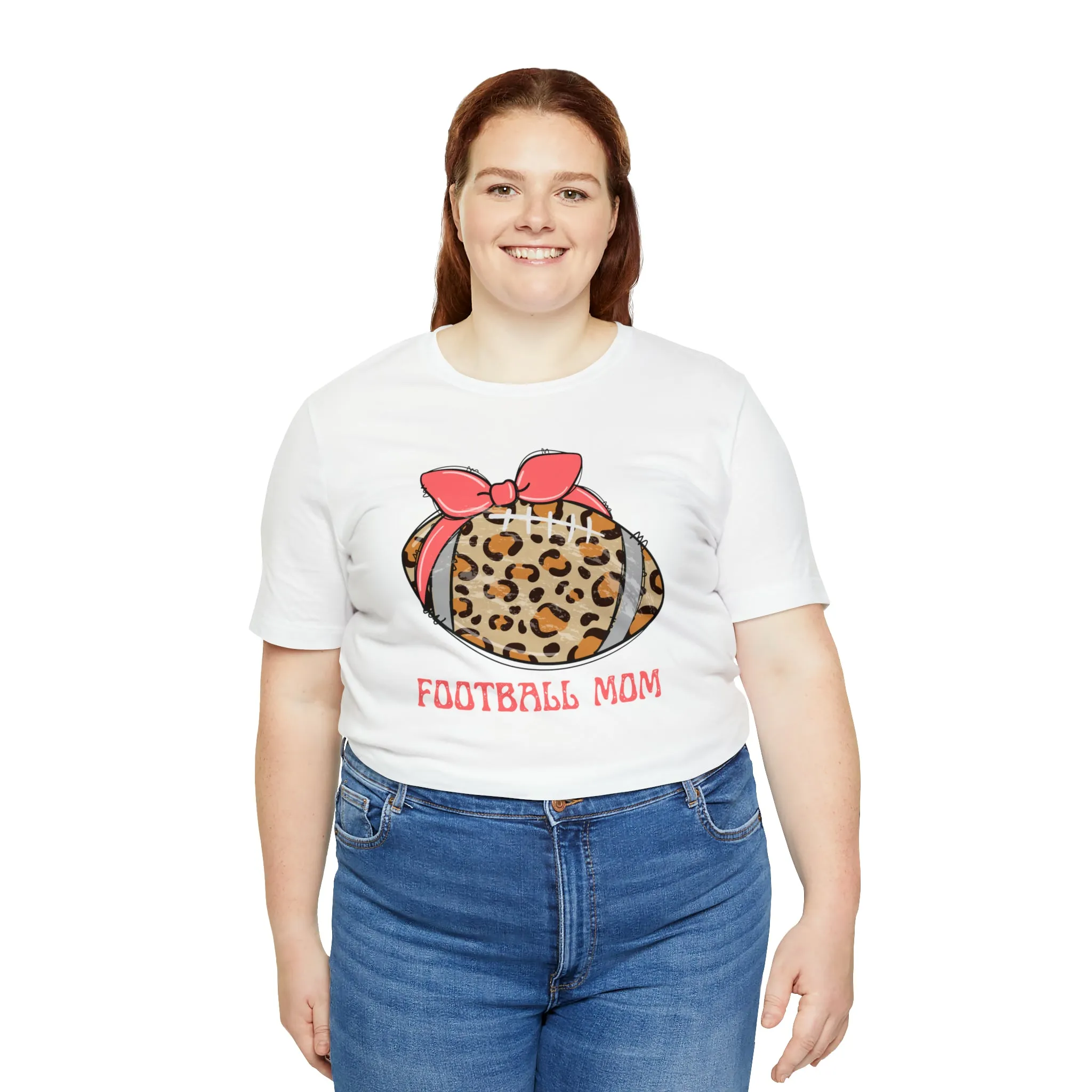 Football Mom Peach T-Shirt | Sports Mom Tee |  Bella Canvas 3001 Unisex |  Mama Short Sleeve Tshirt