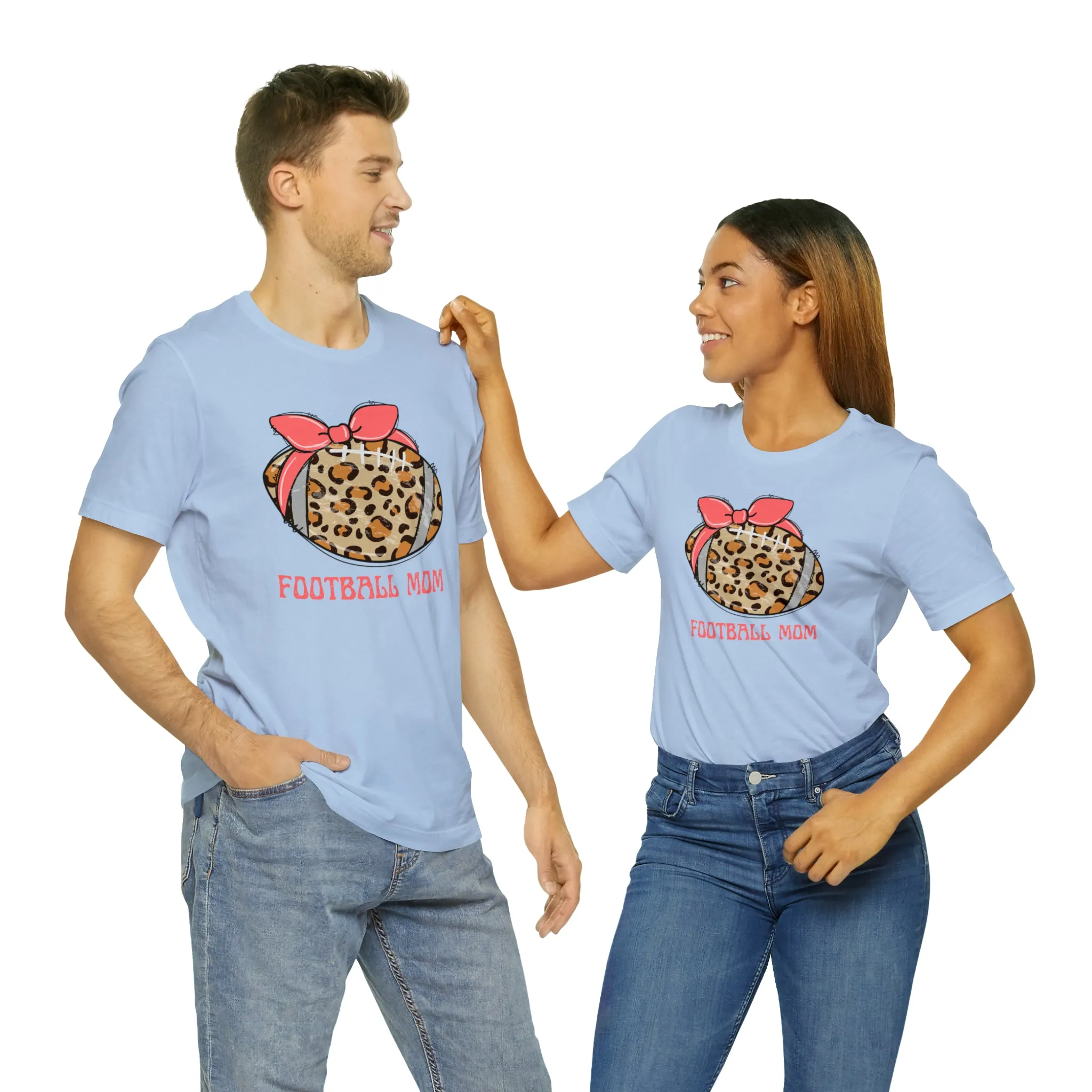 Football Mom Peach T-Shirt | Sports Mom Tee |  Bella Canvas 3001 Unisex |  Mama Short Sleeve Tshirt