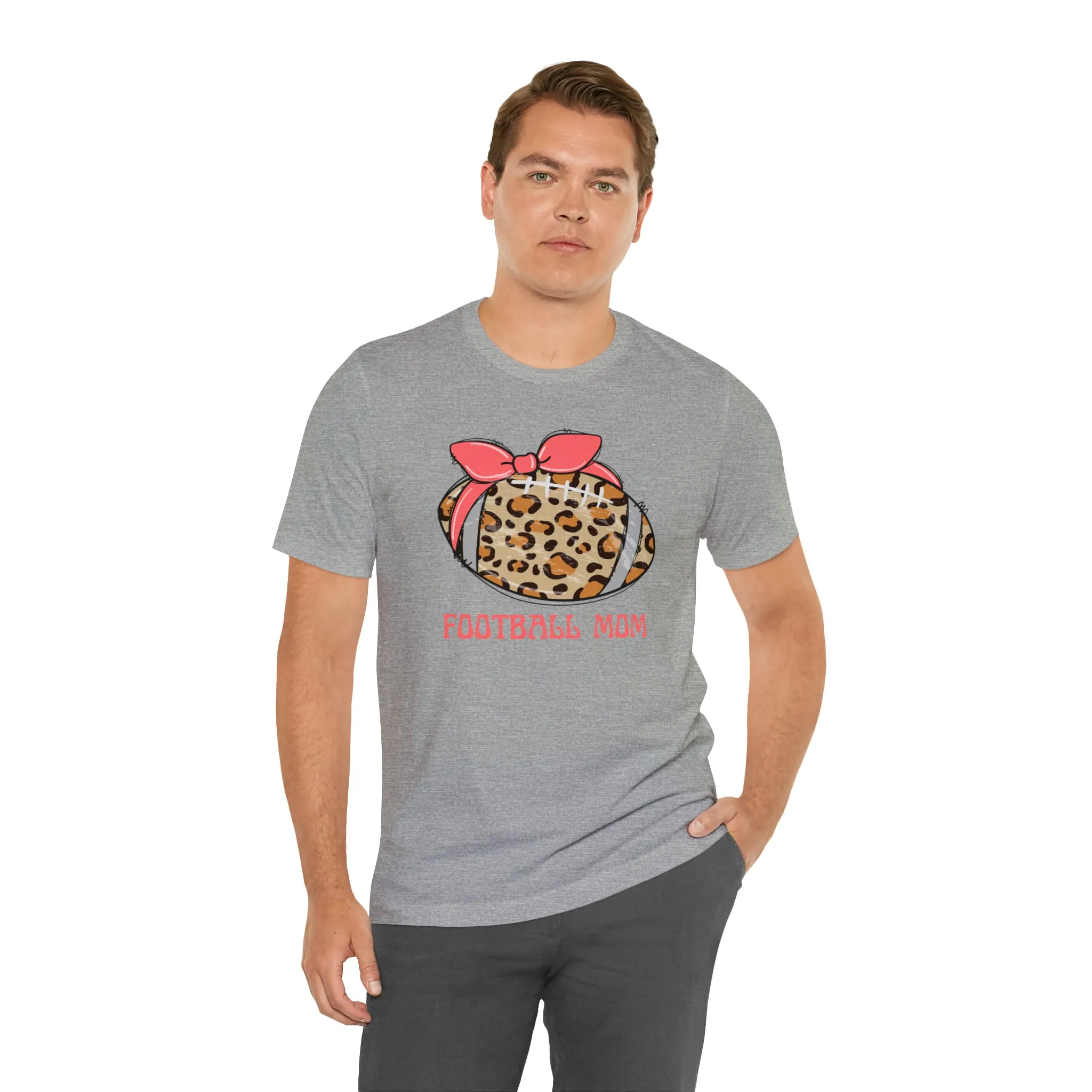 Football Mom Peach T-Shirt | Sports Mom Tee |  Bella Canvas 3001 Unisex |  Mama Short Sleeve Tshirt