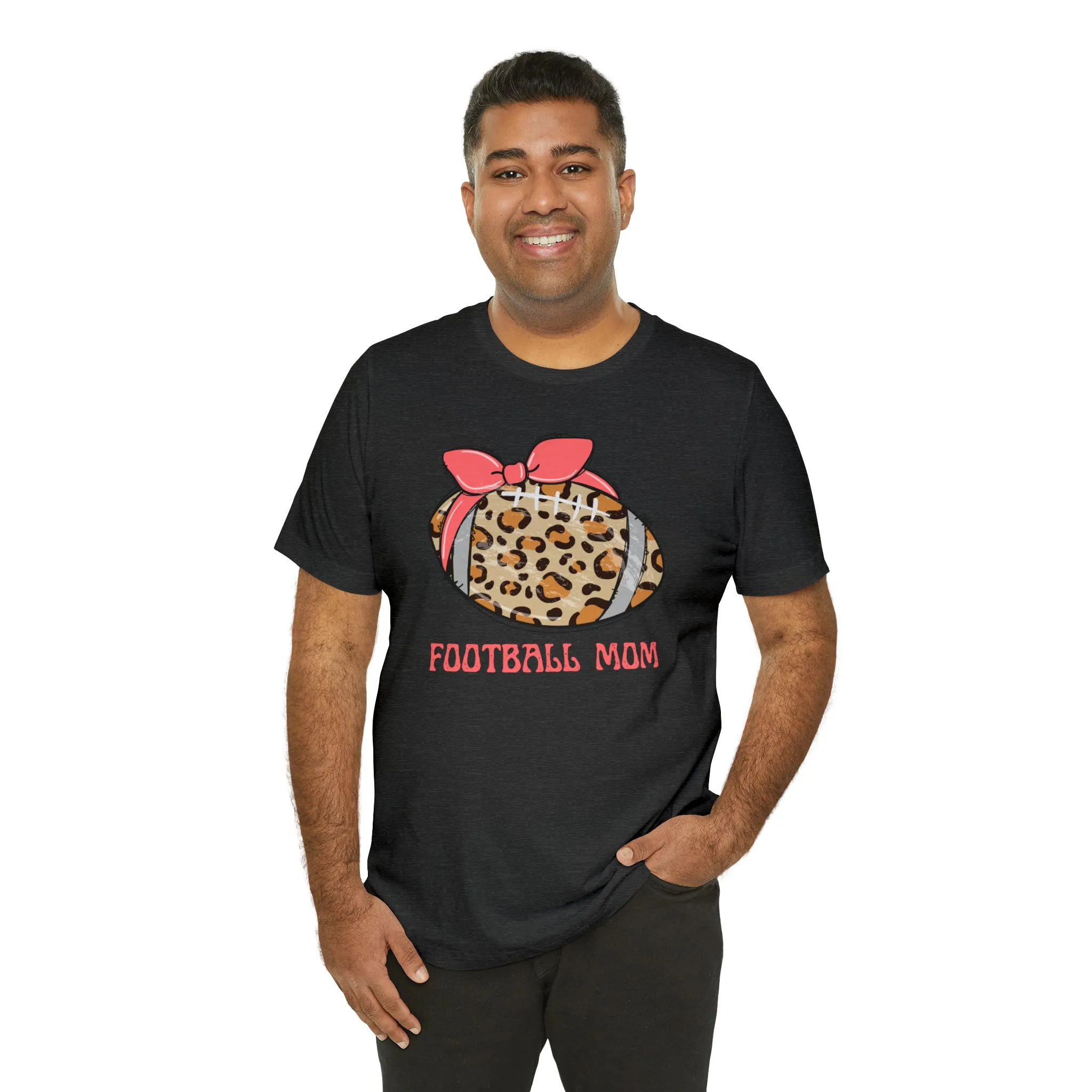 Football Mom Peach T-Shirt | Sports Mom Tee |  Bella Canvas 3001 Unisex |  Mama Short Sleeve Tshirt