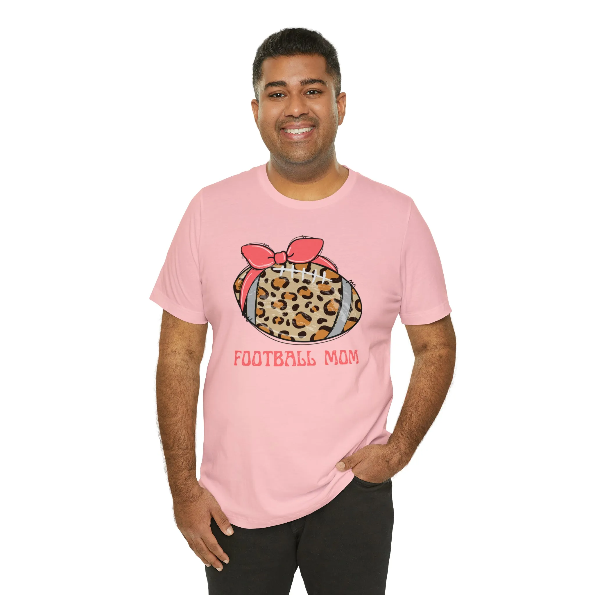 Football Mom Peach T-Shirt | Sports Mom Tee |  Bella Canvas 3001 Unisex |  Mama Short Sleeve Tshirt