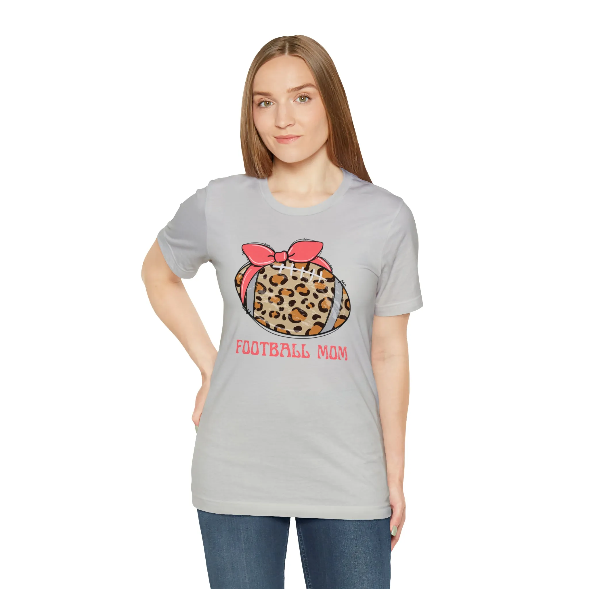 Football Mom Peach T-Shirt | Sports Mom Tee |  Bella Canvas 3001 Unisex |  Mama Short Sleeve Tshirt
