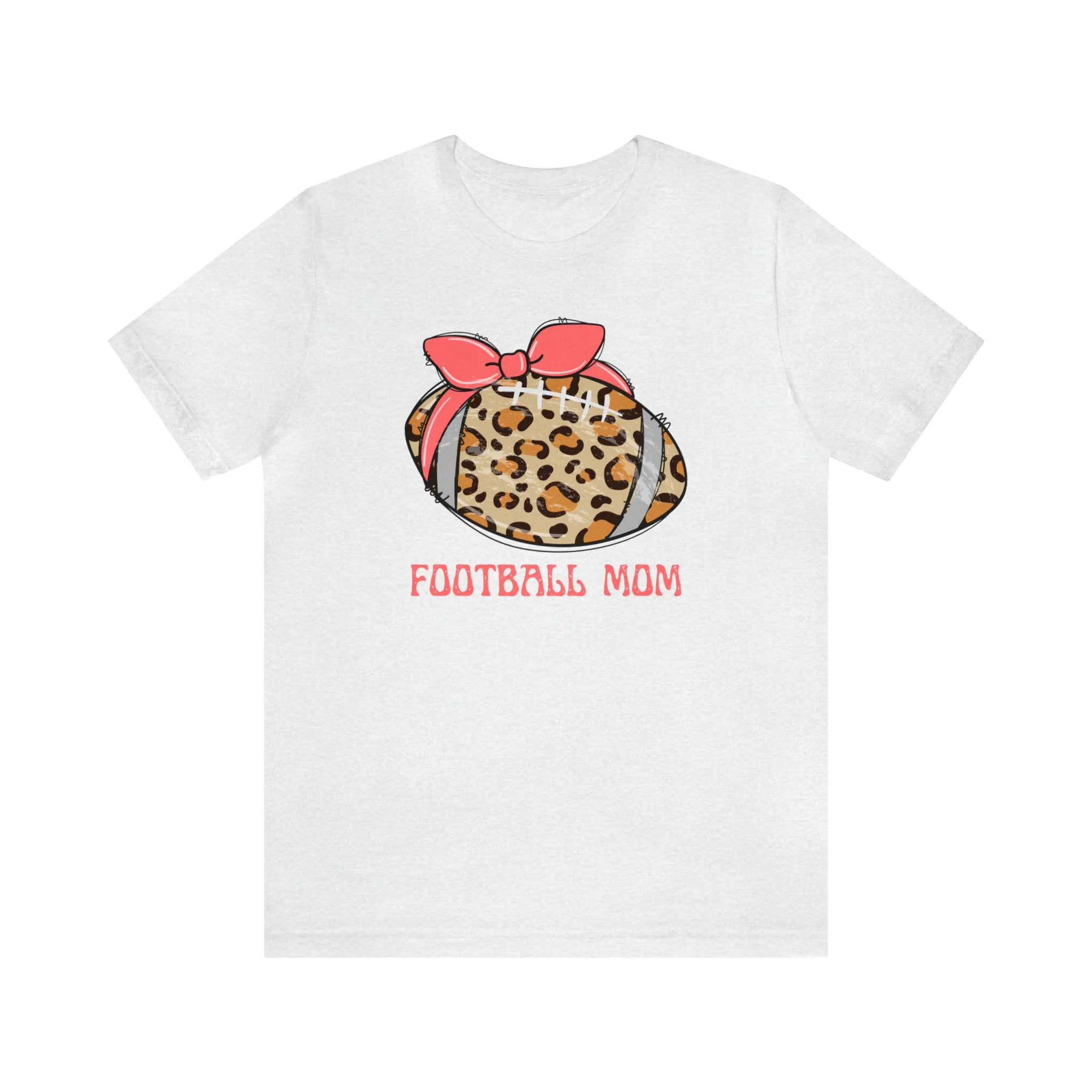 Football Mom Peach T-Shirt | Sports Mom Tee |  Bella Canvas 3001 Unisex |  Mama Short Sleeve Tshirt