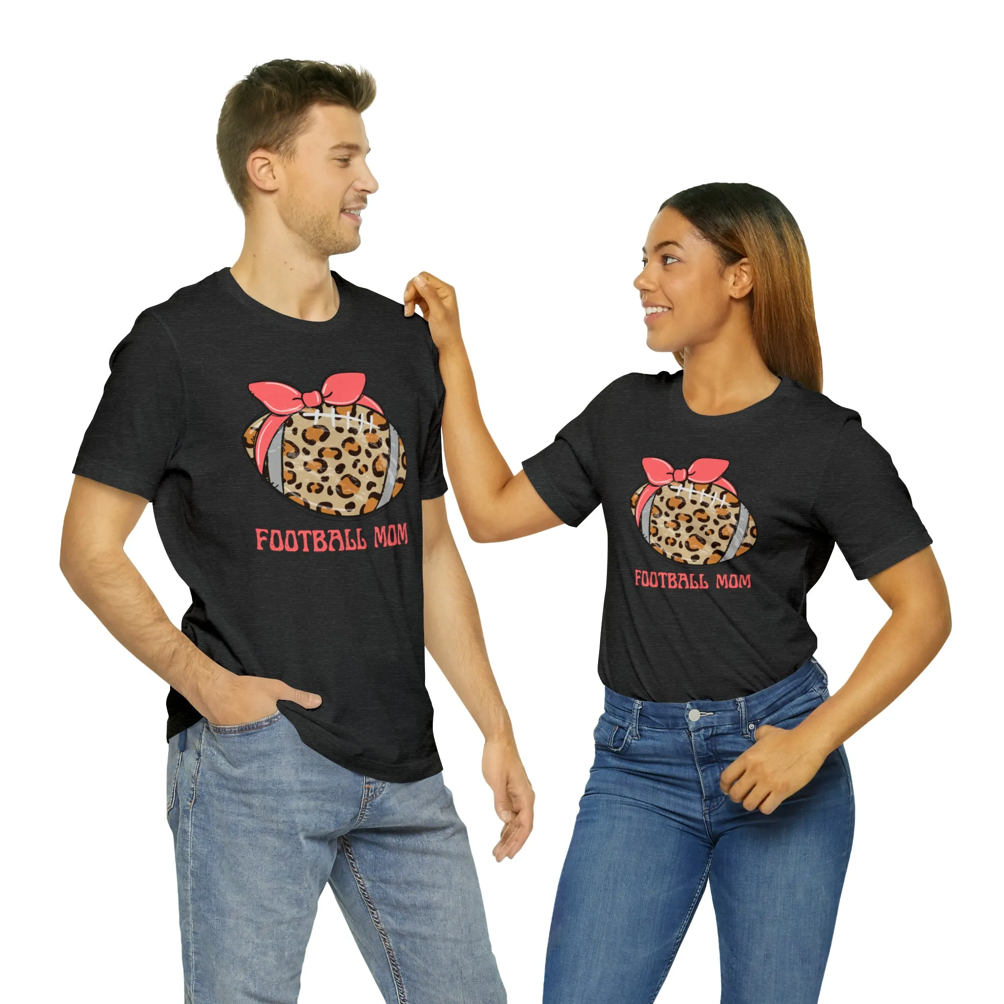 Football Mom Peach T-Shirt | Sports Mom Tee |  Bella Canvas 3001 Unisex |  Mama Short Sleeve Tshirt