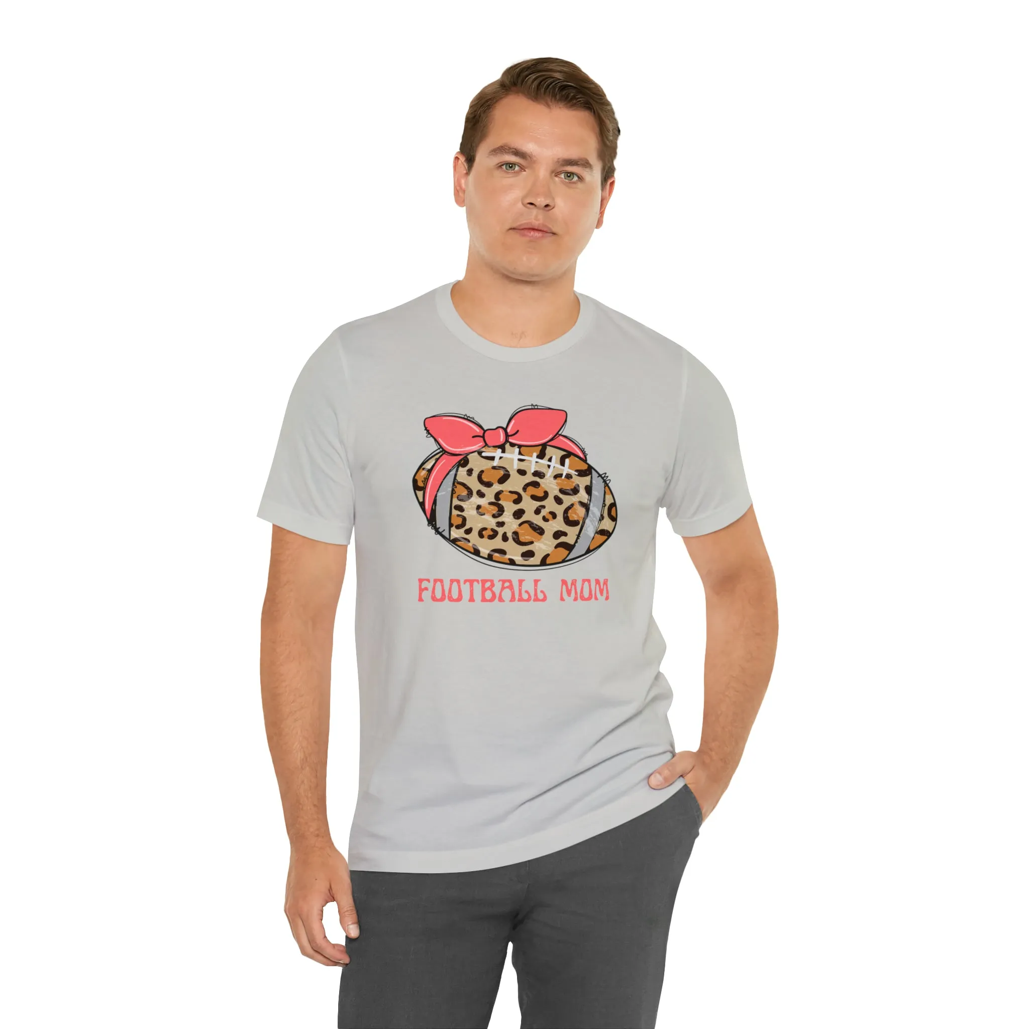 Football Mom Peach T-Shirt | Sports Mom Tee |  Bella Canvas 3001 Unisex |  Mama Short Sleeve Tshirt